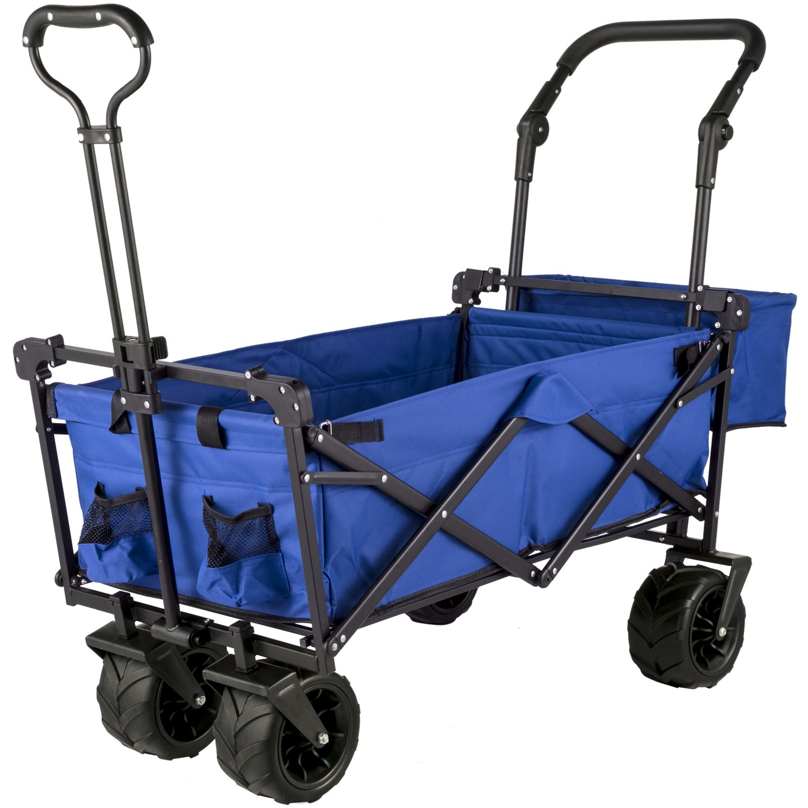 Extra Large Collapsible Garden Cart with Removable Canopy, Folding, Blue