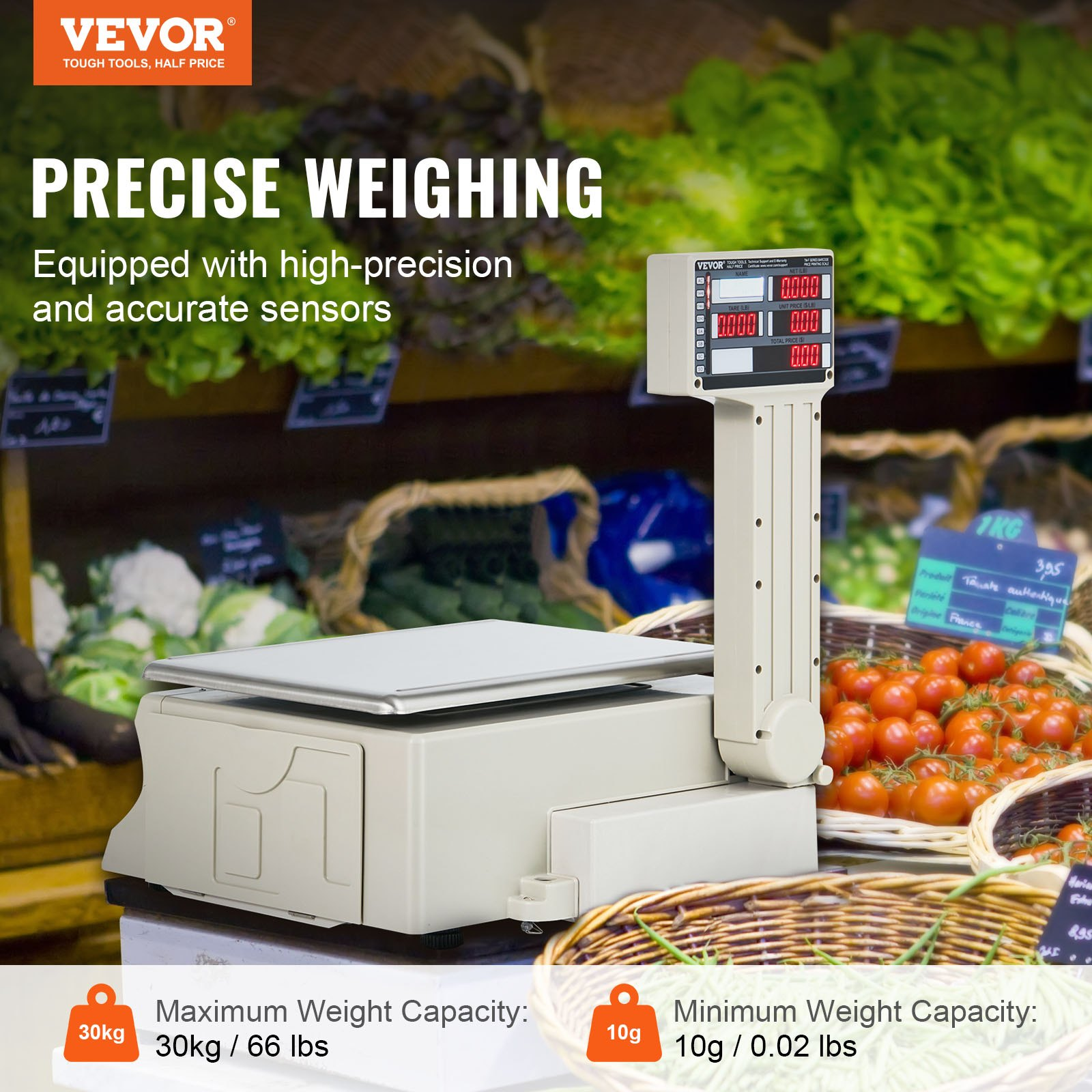 Electronic Price Computing Scale, 66 LB Digital Deli Weight Scales, and Farmer