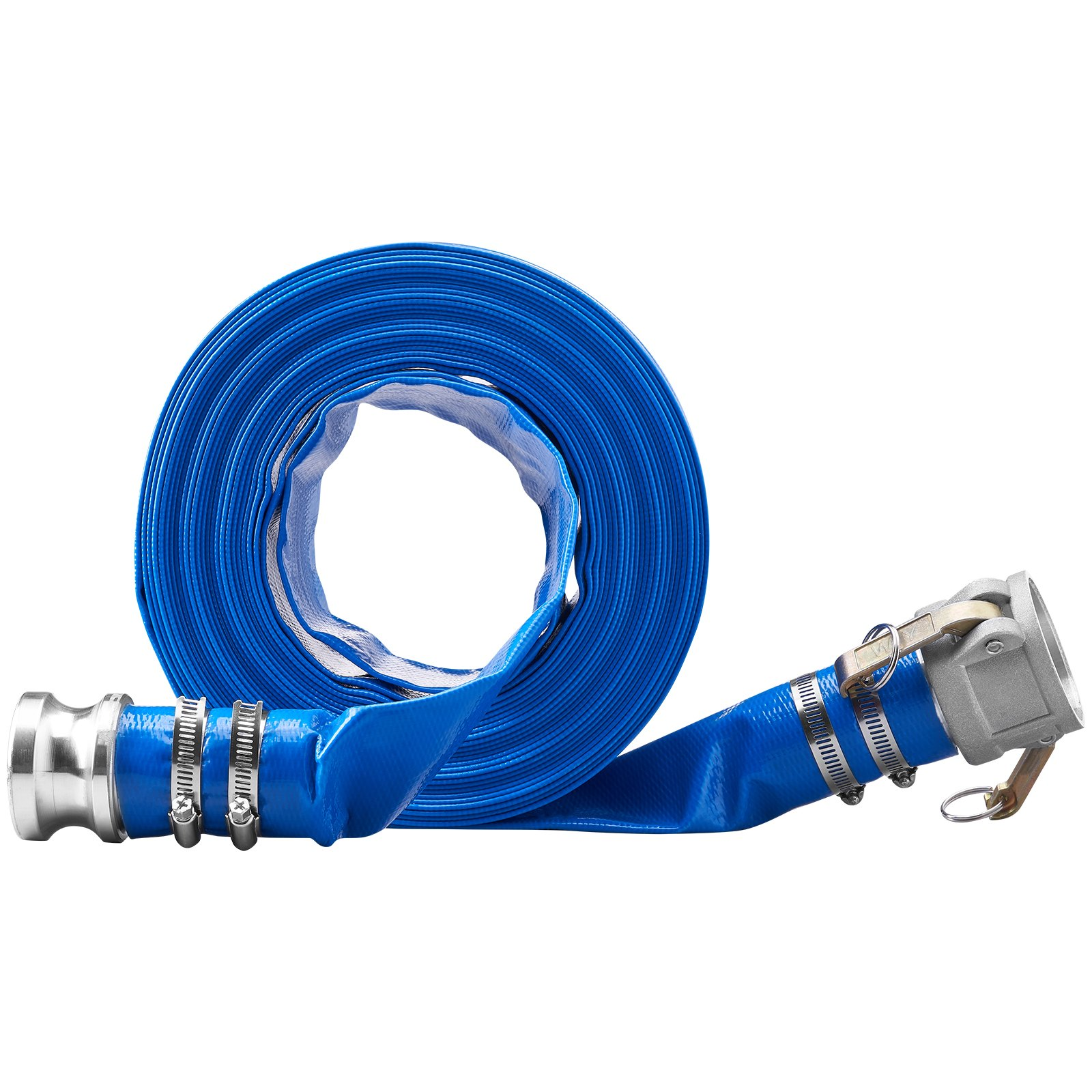 Pool Drain Hose, 2 inch by 50 ft, Durable PVC Material, Blue