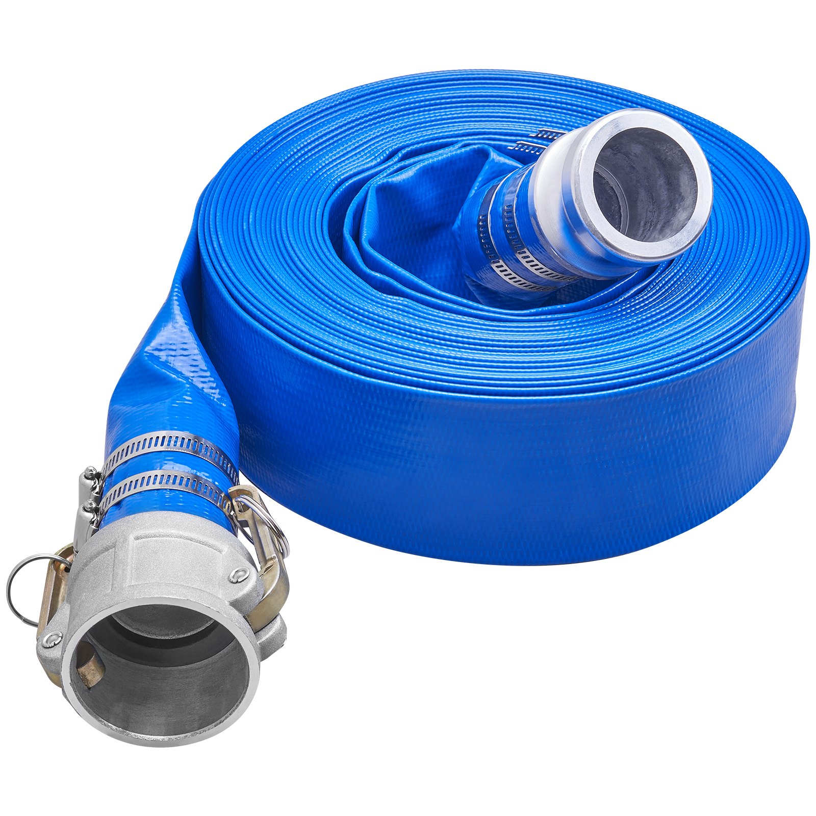 Pool Drain Hose, 2 inch by 50 ft, Durable PVC Material, Blue