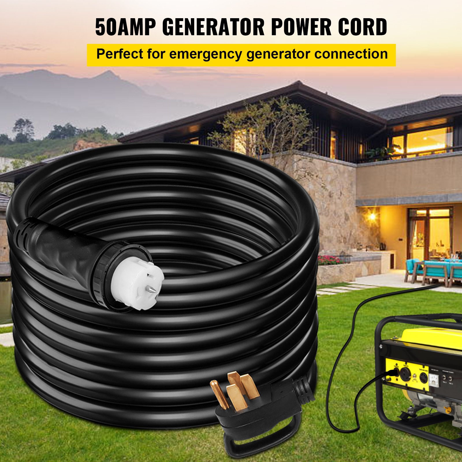 20 FT 50 Amp Generator Cord, for RV Camper and Generator to House | eBay