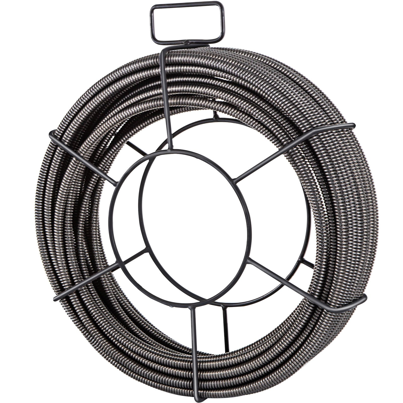 50ft x 1/2" Drain Cleaning Cable, Solid Core Sewer Auger Snake for Pipe Clogs