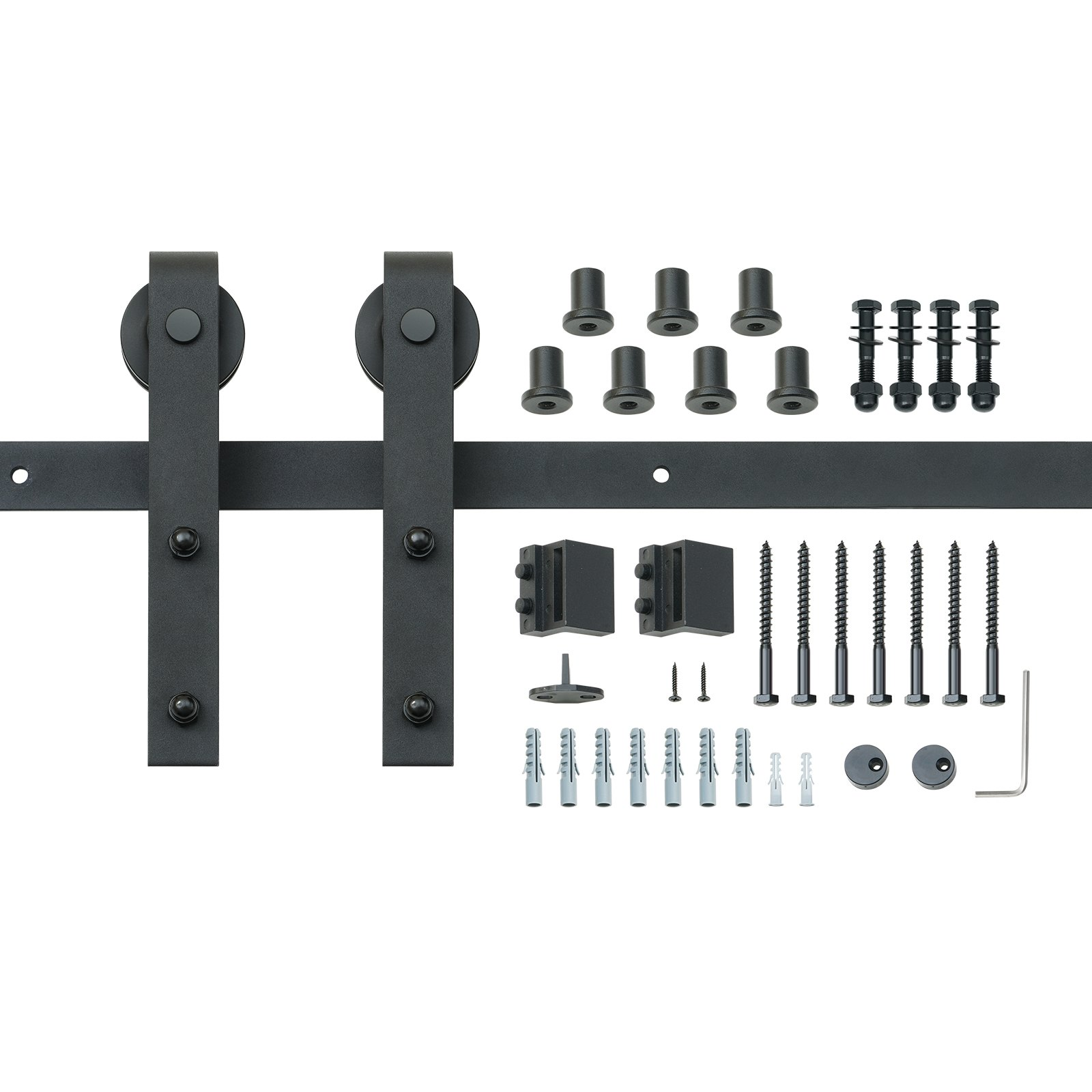 10FT Barn Door Hardware Kit 330LBS Heavy Duty Single Track with J Pulley - Bild 10 von 10