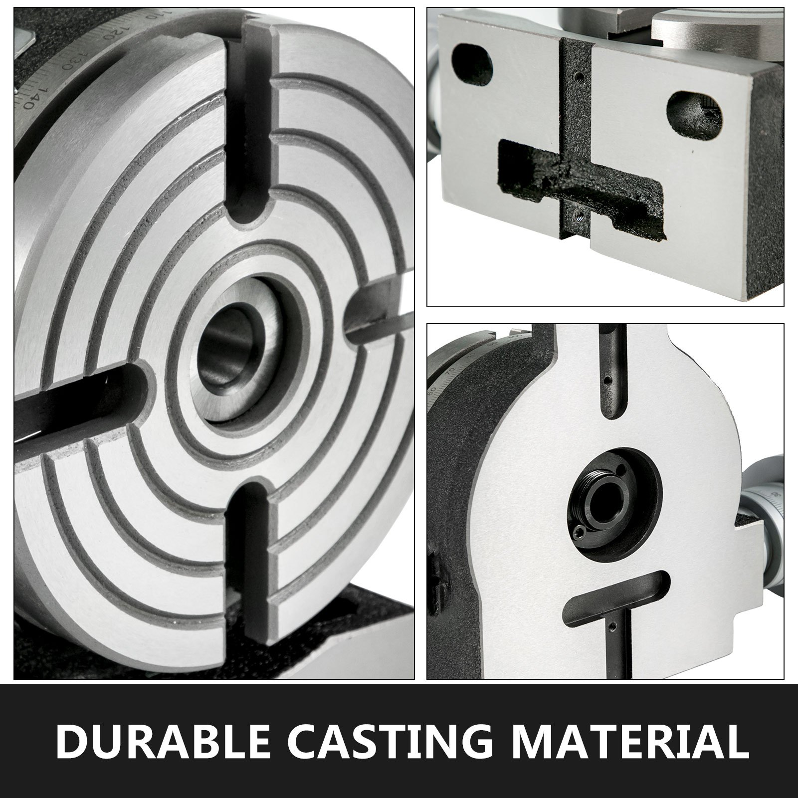 6" Rotary Table Horizontal Vertical 4-Slot w/ Dividing Plates Milling Tool