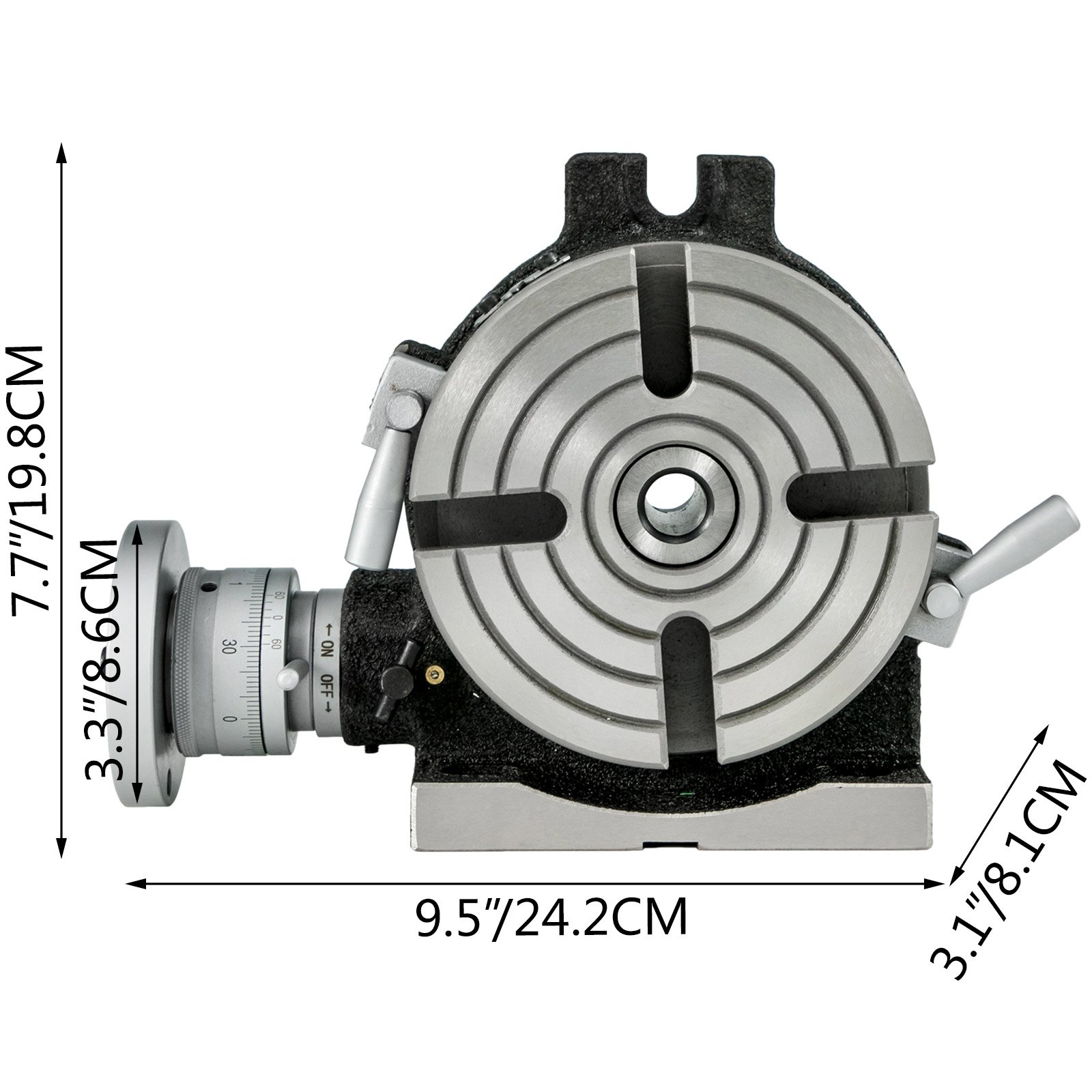 6" Rotary Table Horizontal Vertical 4-Slot w/ Dividing Plates Milling Tool