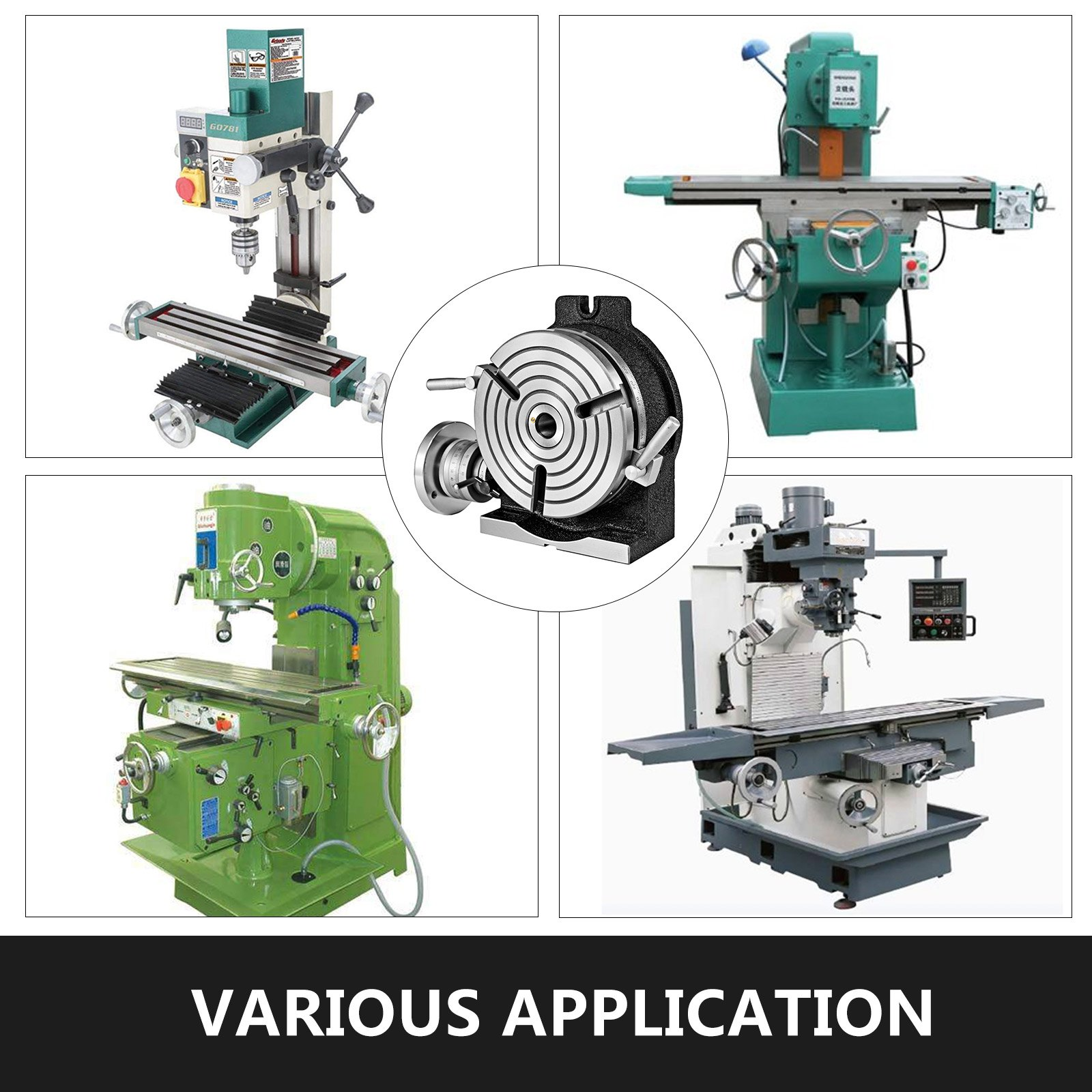 8" Rotary Table MT3 Horizontal Vertical 3-Slot 360° for Milling Machine