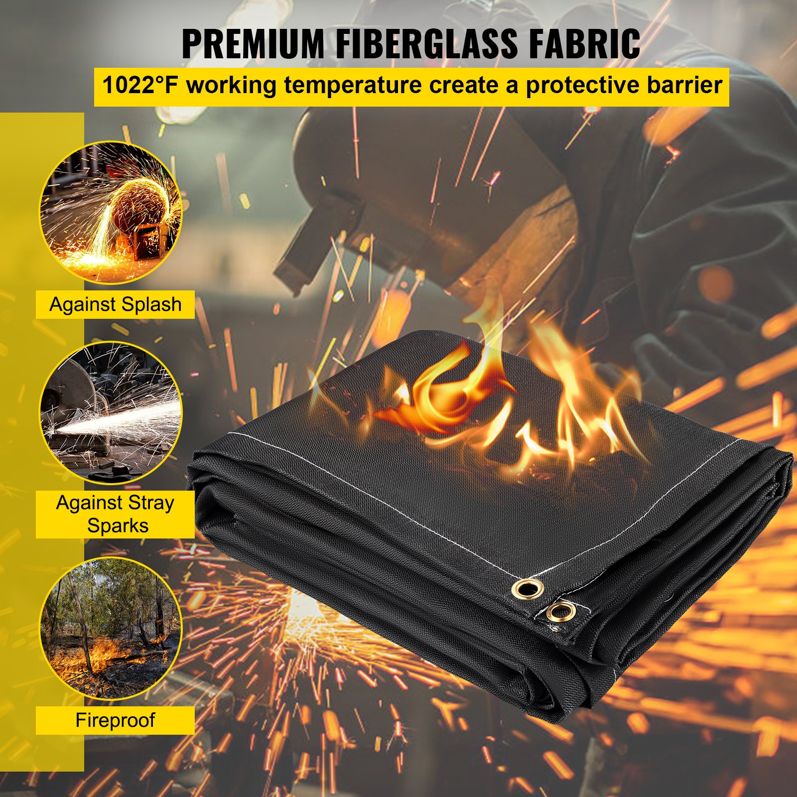 VEVOR Fire Blankets, 2 Pack Welding Blankets, 6' x 10' Fire Suppression Blanket,