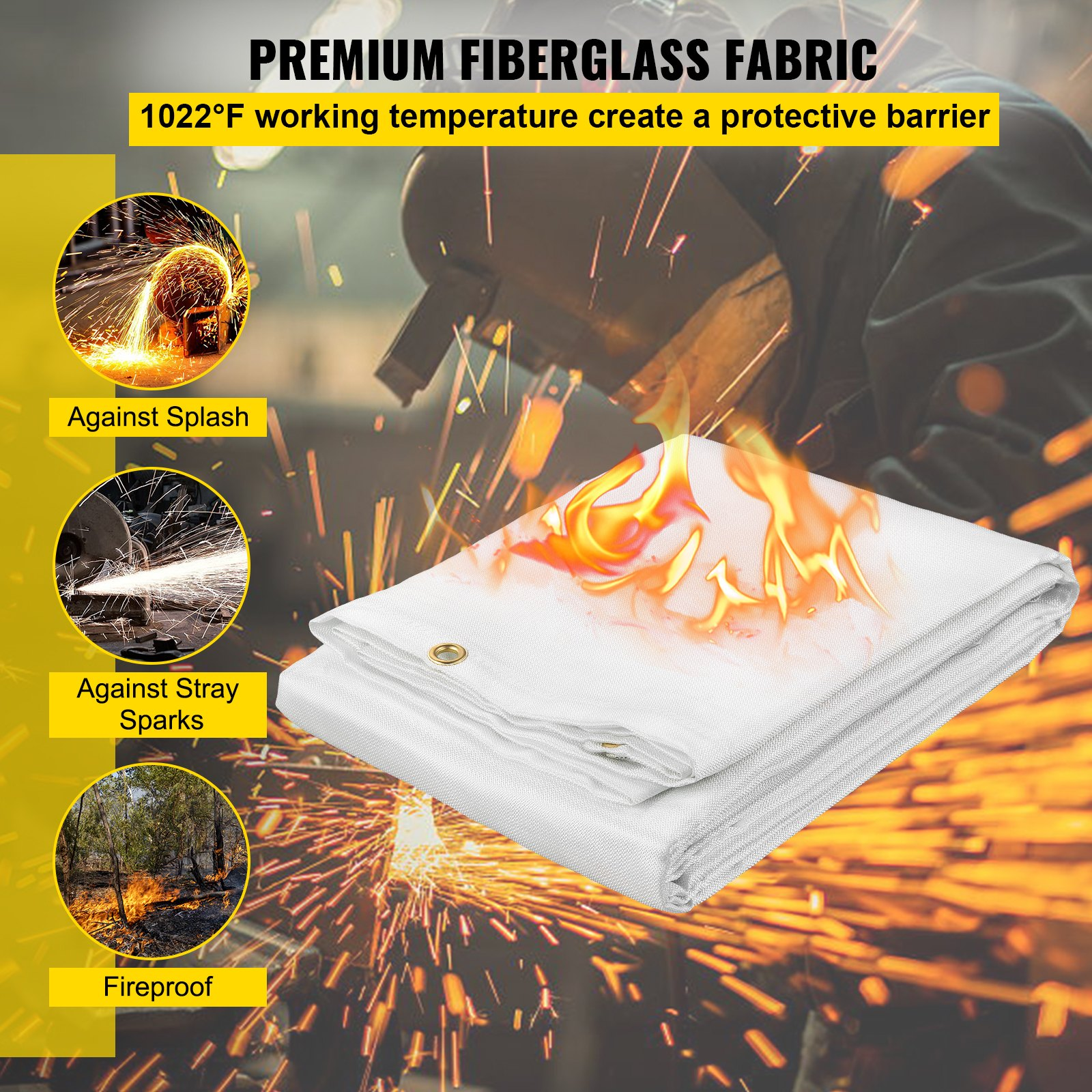 VEVOR Fire Blankets, 2 Pack Welding Blankets, 8' x 10' Fire Suppression Blanket,