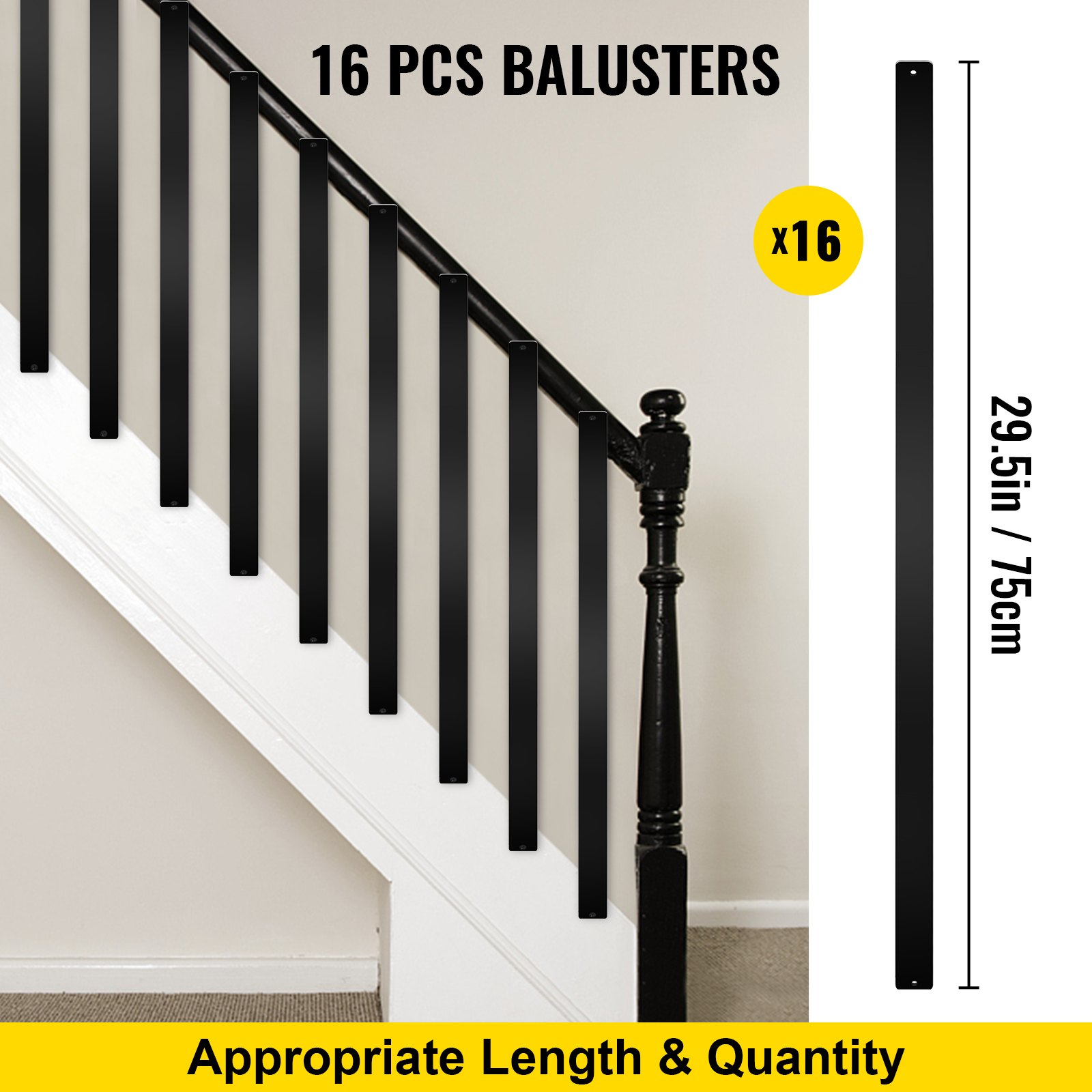 VEVOR Deck Balusters, Stylish Baluster for Outdoor Stair Deck Porch