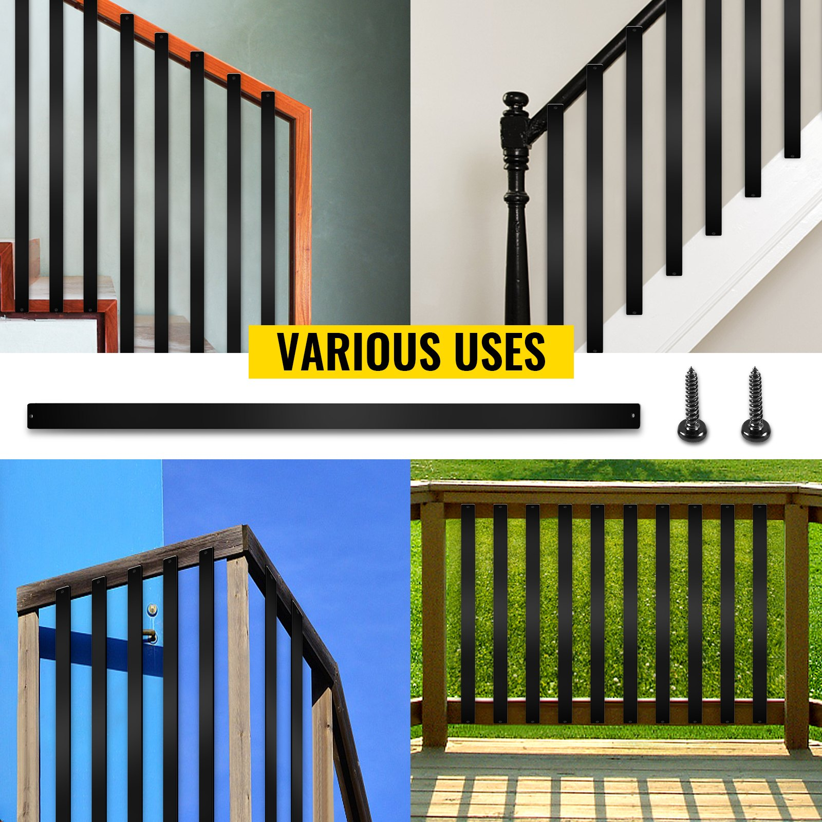 VEVOR Deck Balusters, Stylish Baluster for Outdoor Stair Deck Porch