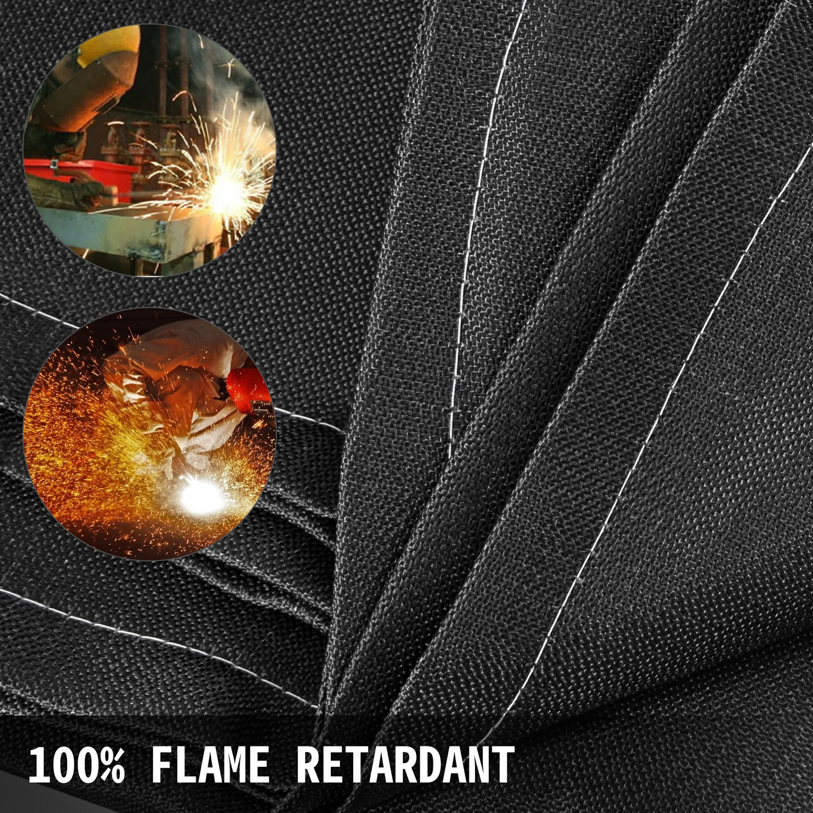 VEVOR 10 x 10 Ft Welding Blanket Black Fiberglass Blanket Portable Fiberglass Fi
