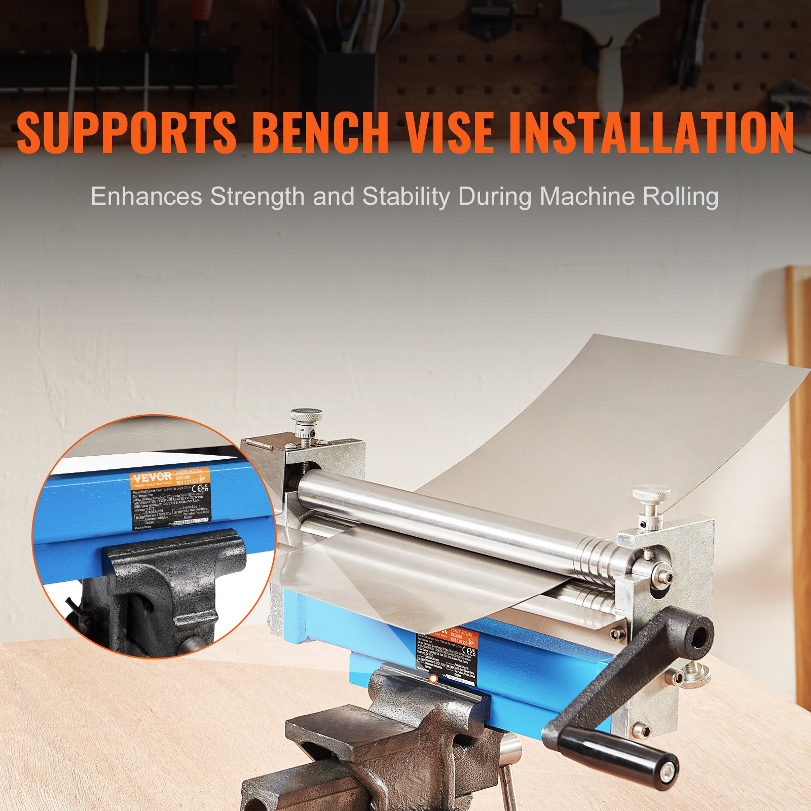 VEVOR 12.5" Slip Roll Machine 20 Gauge, Sheet Metal Rolling Bender