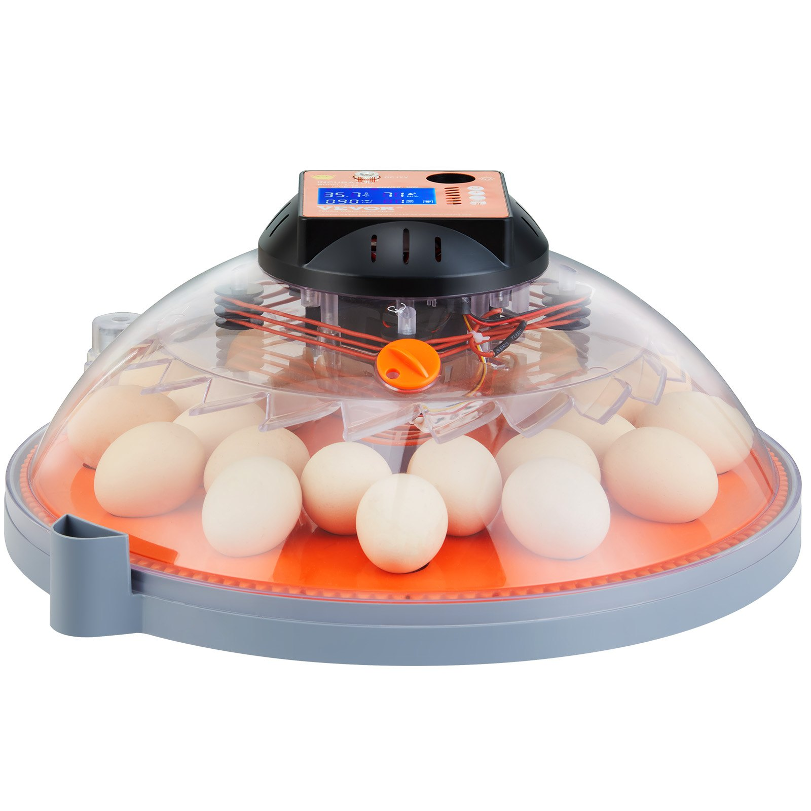 Egg Incubator, Automatic Turner Temp/Humidity Control 24 Eggs Hatcher, ABS Shell