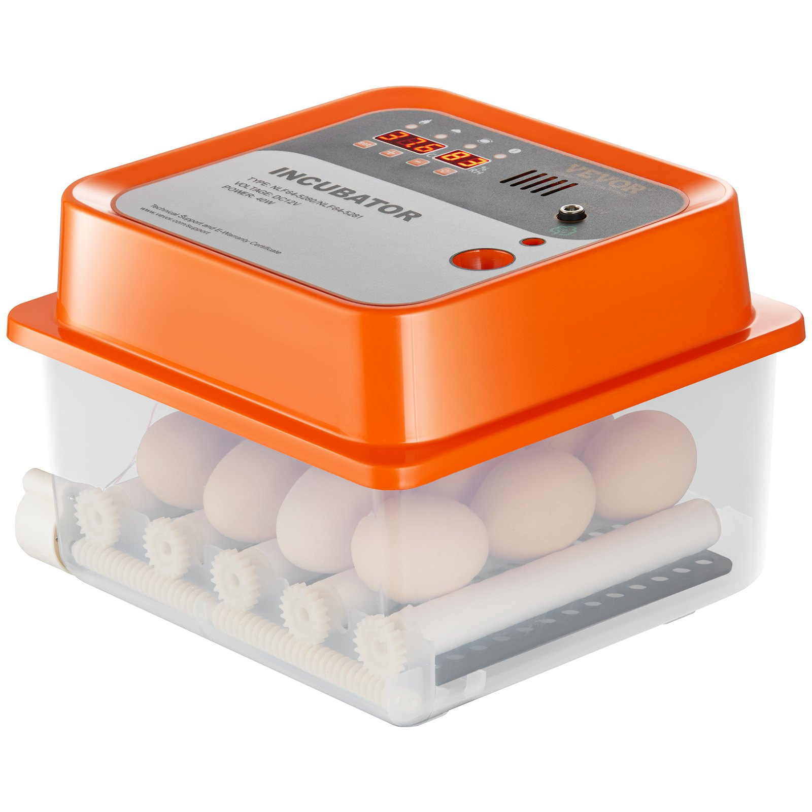 Egg Incubator, Automatic Turner Temp/Humidity Control 12 Eggs Hatcher, ABS Shell