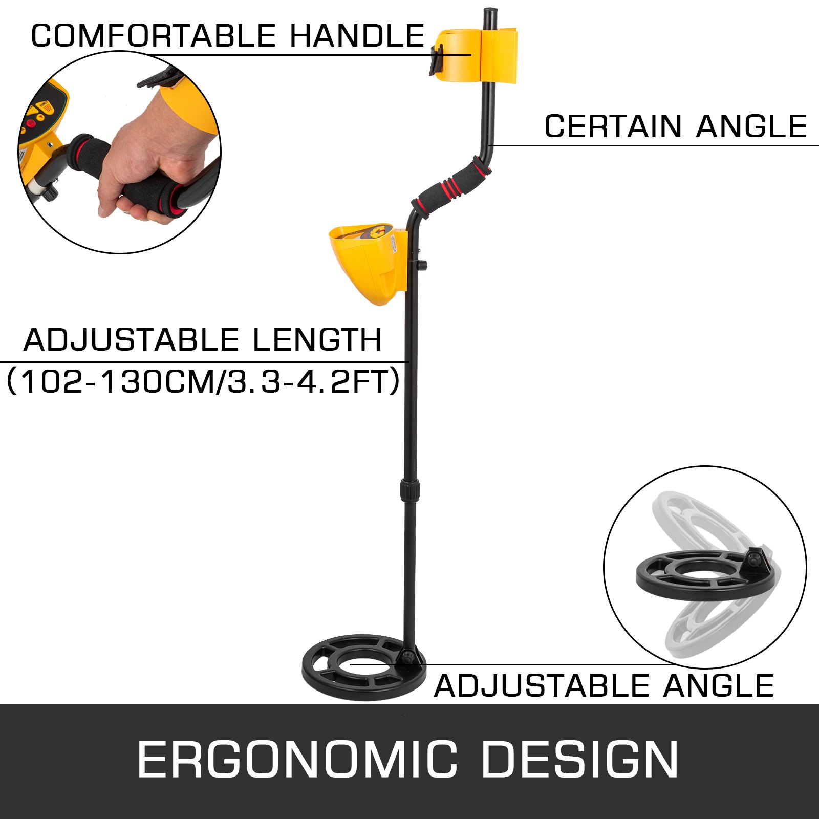 Waterproof Metal Detector, High Accuracy LCD Display, Underwater & Underground