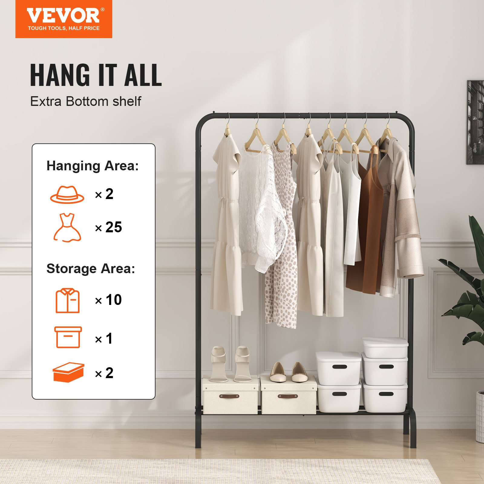 Heavy Duty Clothes Rack with Sturdy Hanging Rod for Garments-image