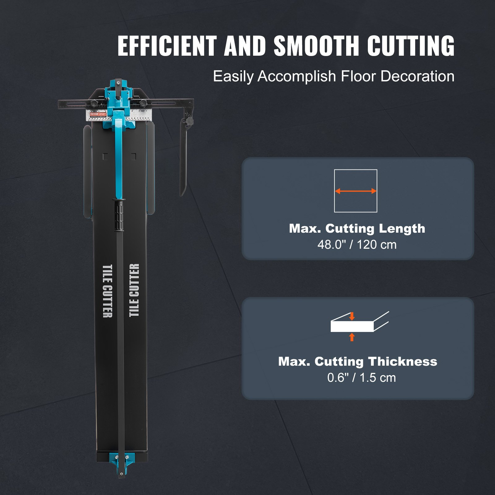 Manual Tile Cutter, Durable Rails for professional installers or beginners