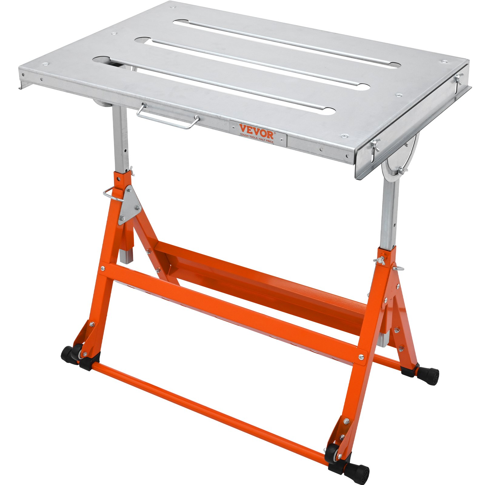 Welding Table 30x20" 400LB Adjustable Height Folding Workbench on Wheels