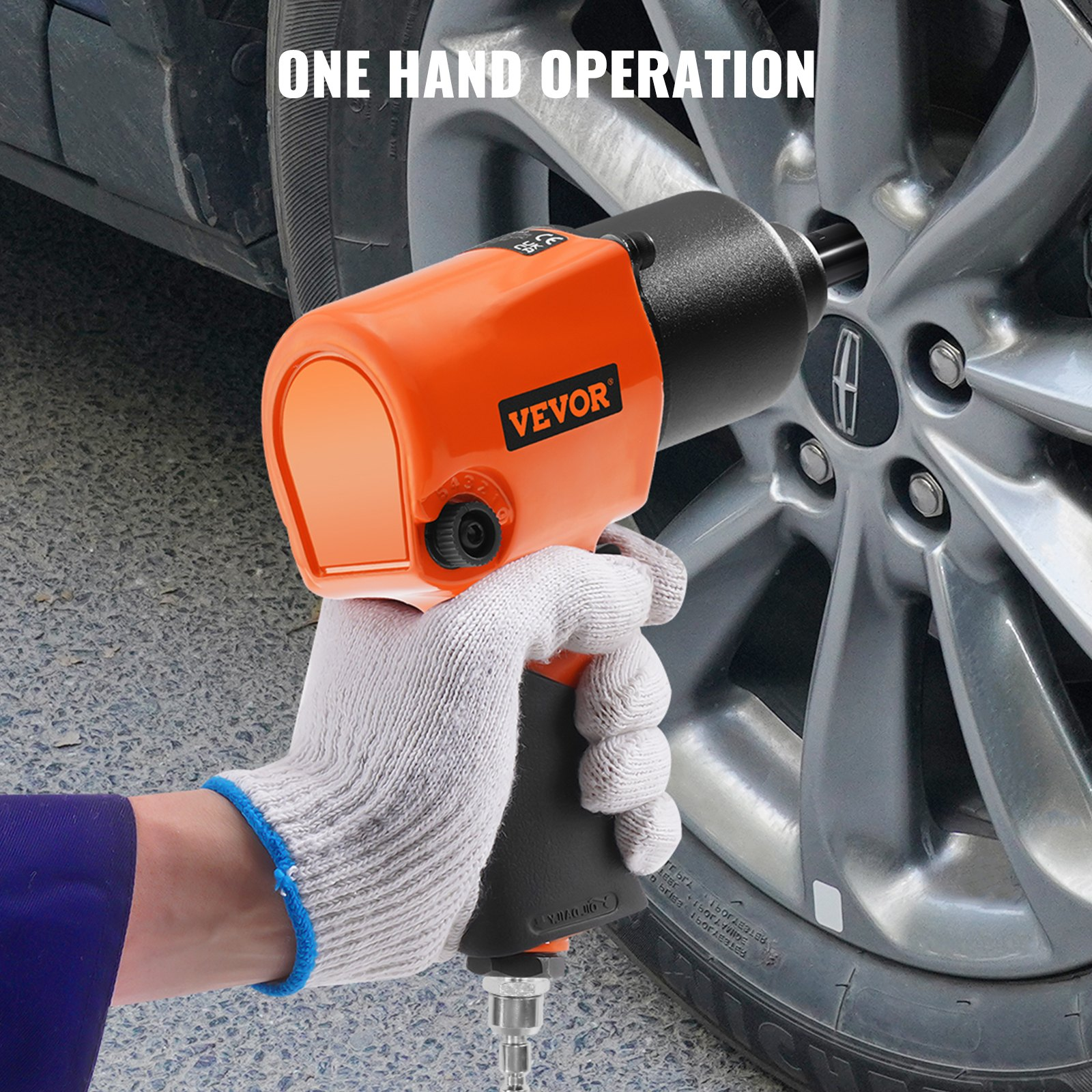 VEVOR Air Impact Wrench - 1/2" Drive, 880ft-lbs Nut-busting Torque - Picture 8 of 12