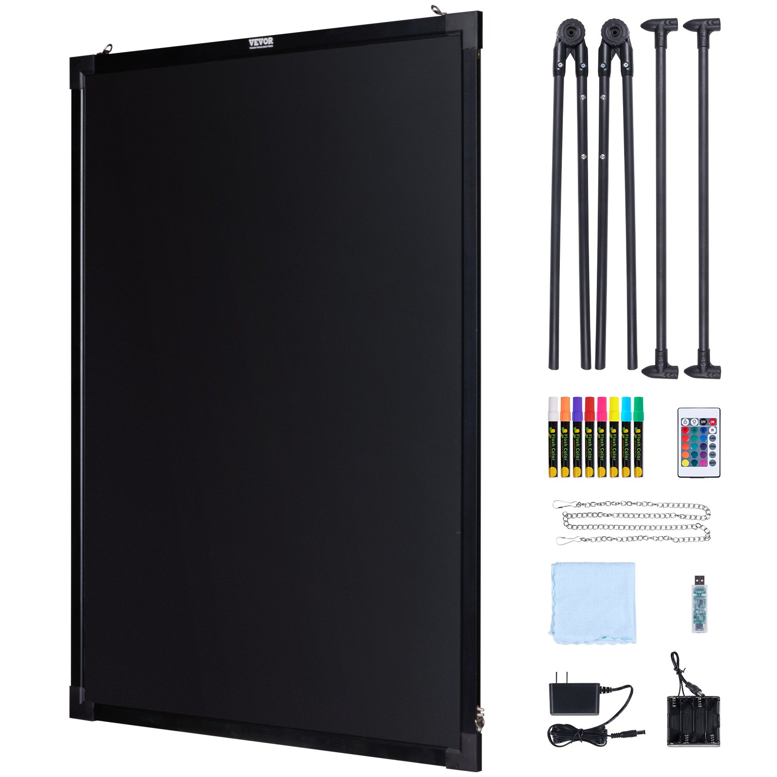 VEVOR LED Message Writing Board, 32"x24" Illuminated Erasable Lighted Chalkboard