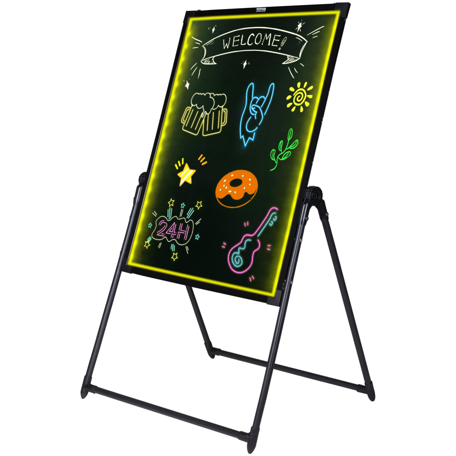 VEVOR LED Message Writing Board, 32"x24" Illuminated Erasable Lighted Chalkboard