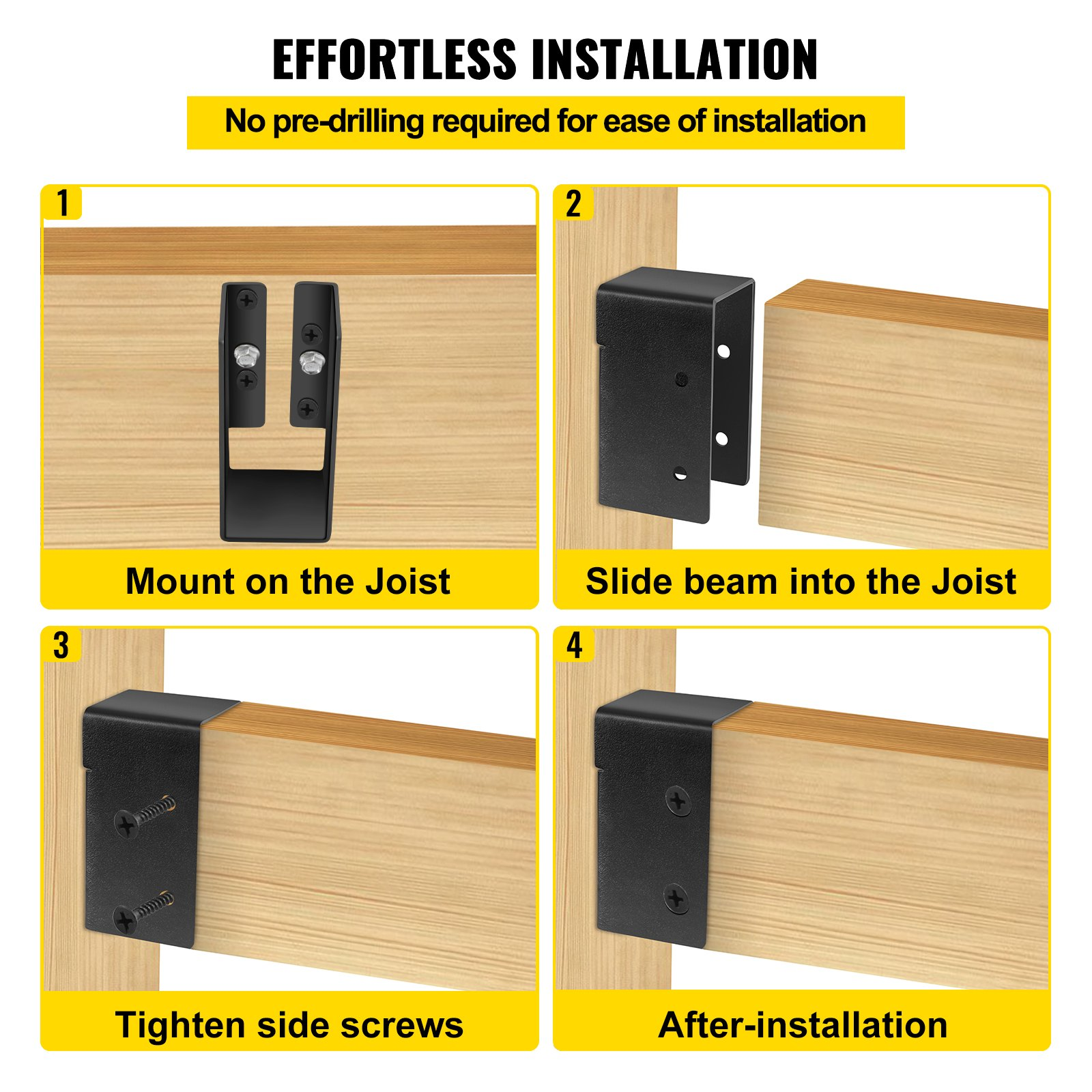 Concealed Joist Hanger, 2"x4" Outdoor Accent Concealed-Flange, 3.7"