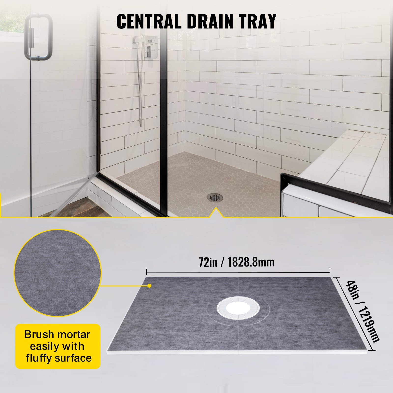 Shower Curb Kit, Shower Pan Slope Sticks Fit for Bathroom 158
