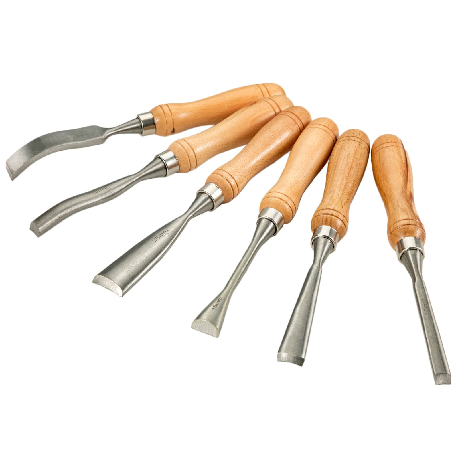 Woodworking 12pcs Lathe ChiselWood Carving Hand Chisel 3-3/4Inch Blade Length,