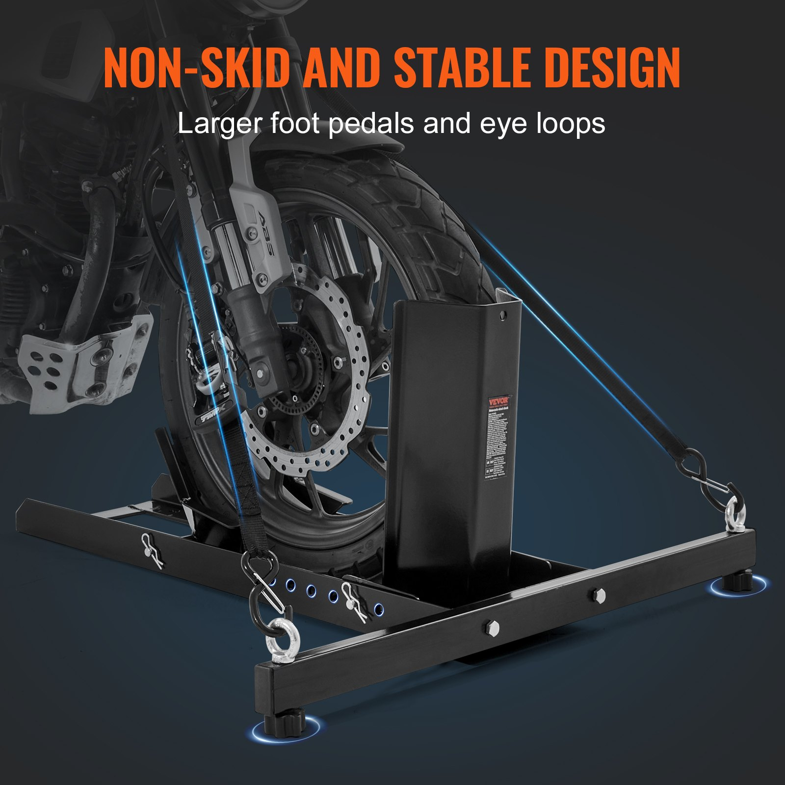 Motorcycle Wheel Chock Stand 1800lbs Heavy Duty Steel for 15"-22" Front Tires - Bild 4 von 12