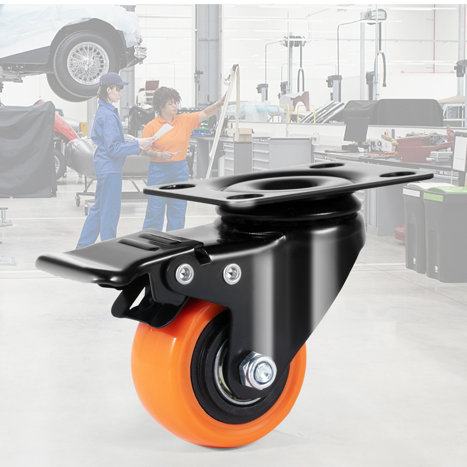 VEVOR Caster Wheels, Non-Marking Wheels for Cart Furniture Workbench - Picture 7 of 10