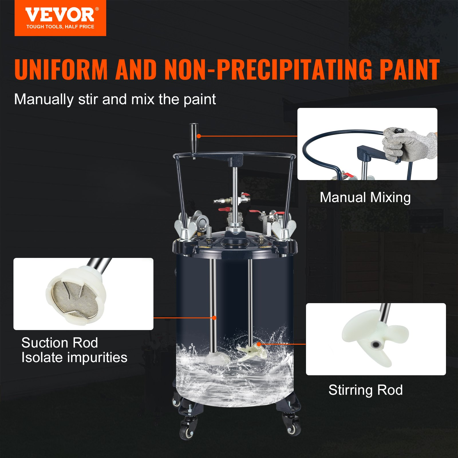 VEVOR Spray Paint Pressure Pot Tank, 70PSI Max