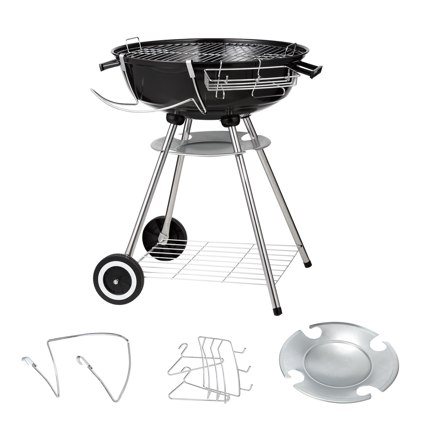 22 Inch Kettle Charcoal Grill - Premium BBQ Grill with Wheels & Protective Cover