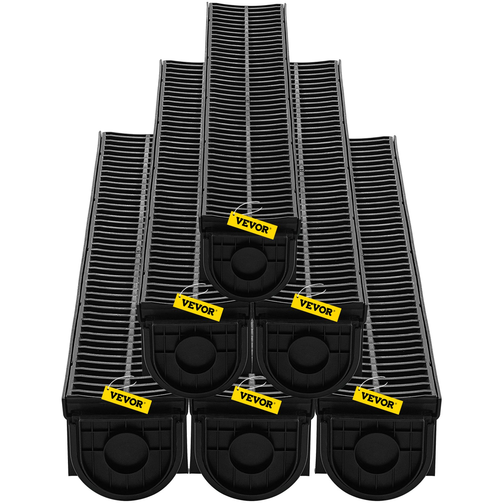 Trench Drain System, Channel Drain with Plastic Grate, Driveway-6 Pack - Picture 10 of 10