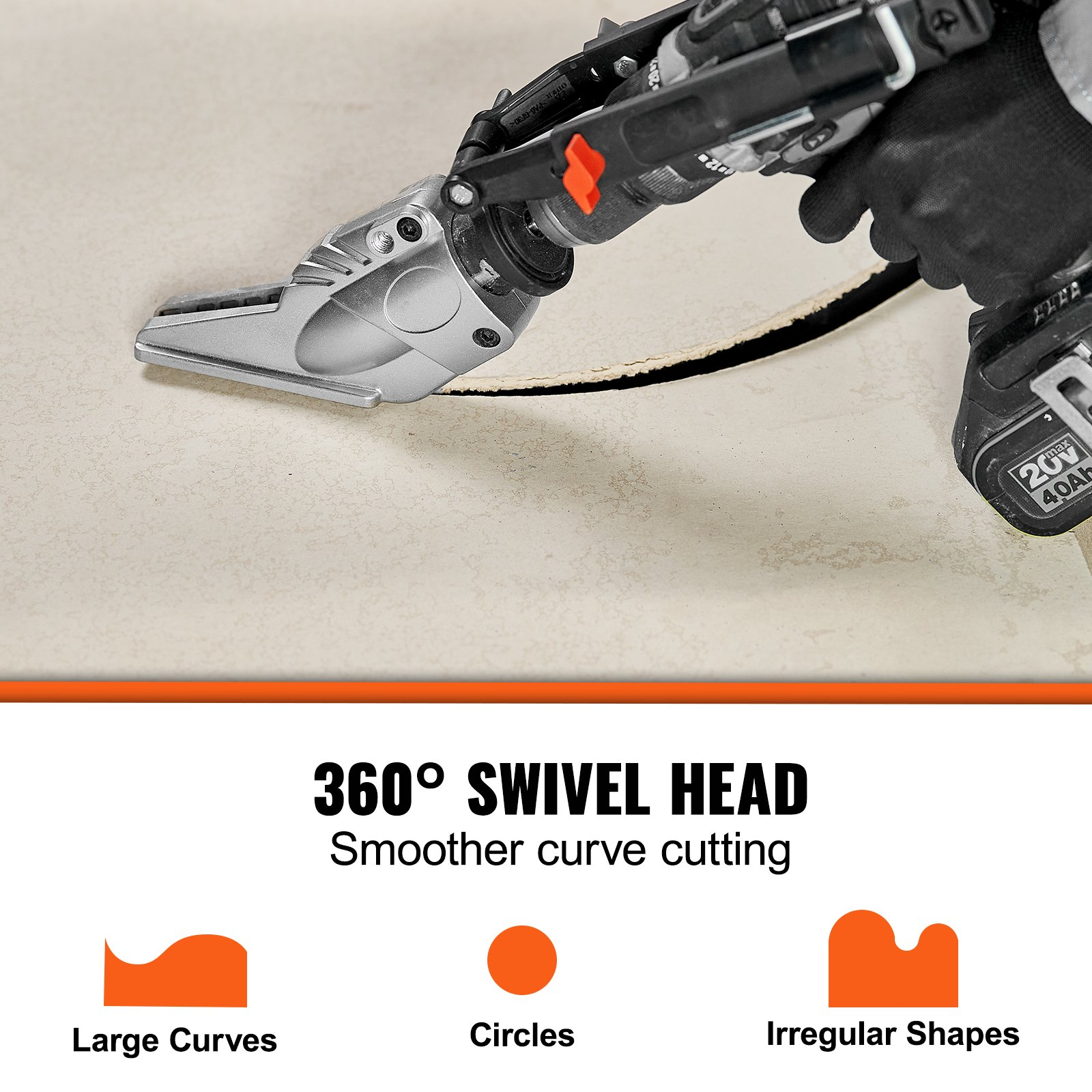 Board Cutter Drill Attachment, Board Shears Attachment, with 360 Degree Pivotin - Picture 3 of 10