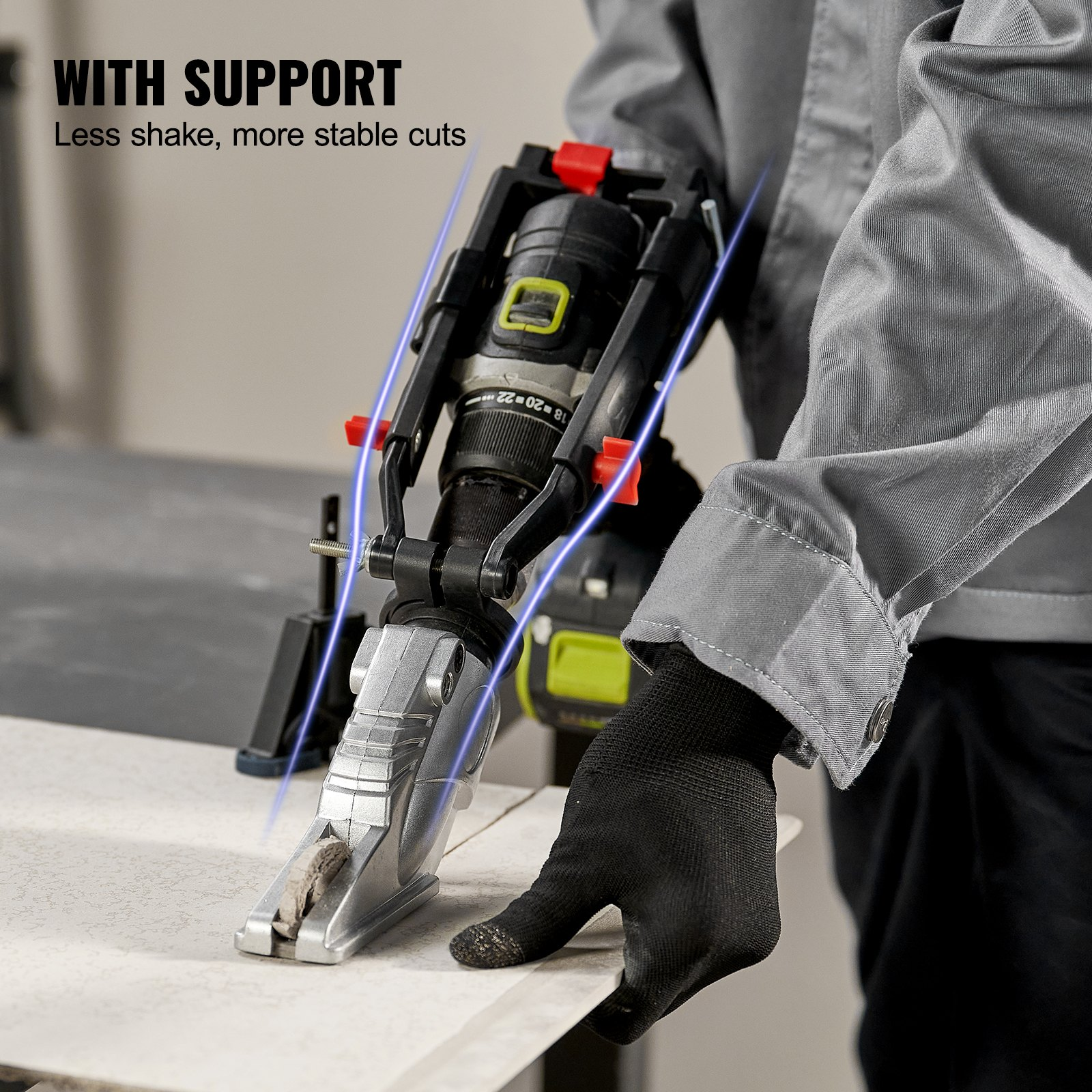 Board Cutter Drill Attachment, Board Shears Attachment, with 360 Degree Pivotin - Picture 4 of 10
