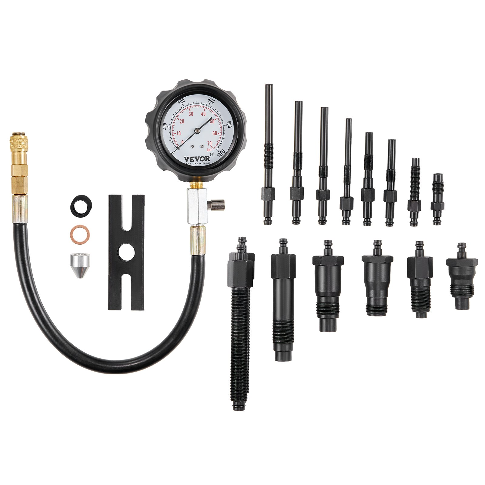 18-Pc Diesel Engine Compression Tester Kit, 0-1000 PSI Gauge & Adapters - Picture 10 of 10