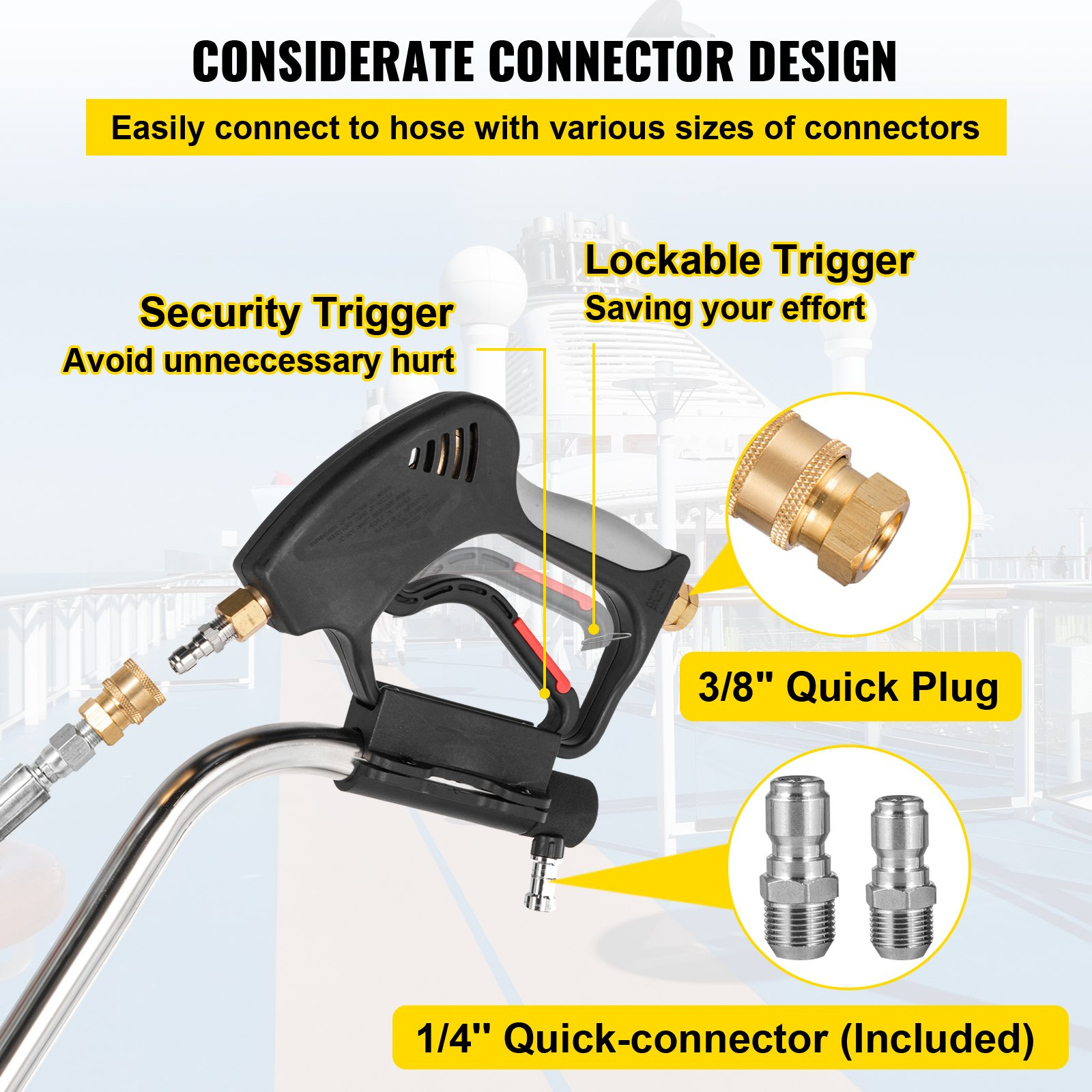 VEVOR Pressure Washer Surface Cleaner, 20'', Fit for 3/8'' Quick Connector