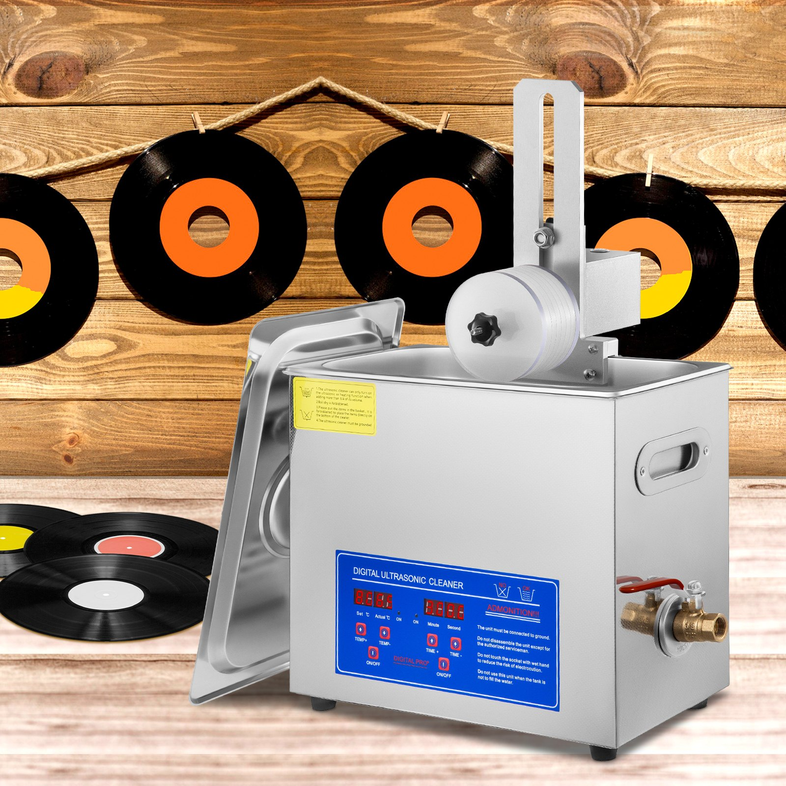 6L Ultrasonic Vinyl Record Cleaner 8 Records 7-12" Cleaning Machine 180W - Bild 8 von 12