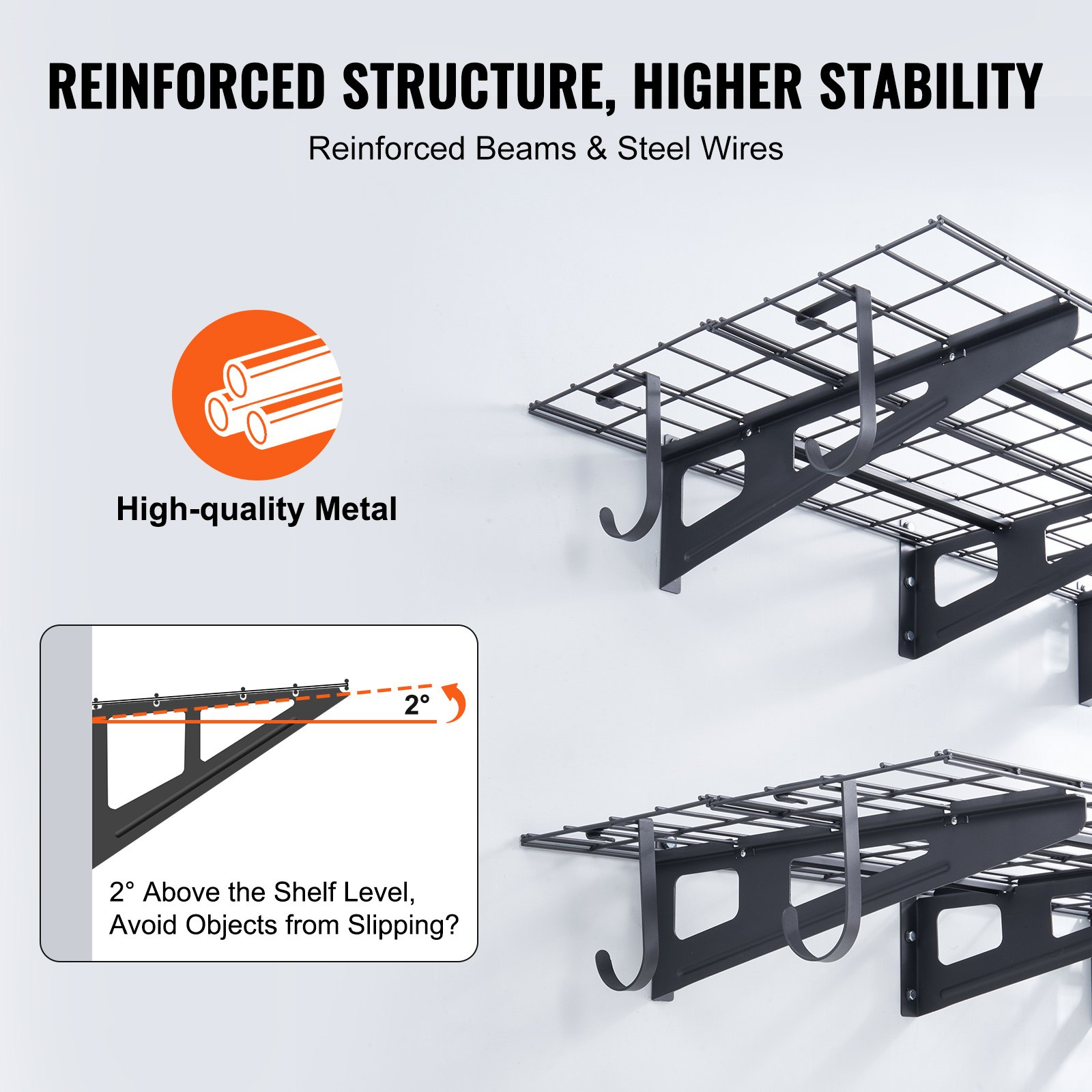 VEVOR Garage Storage Shelving, 2 Pack, 4 x 2 ft Heavy Duty Garage Shelves Wall M