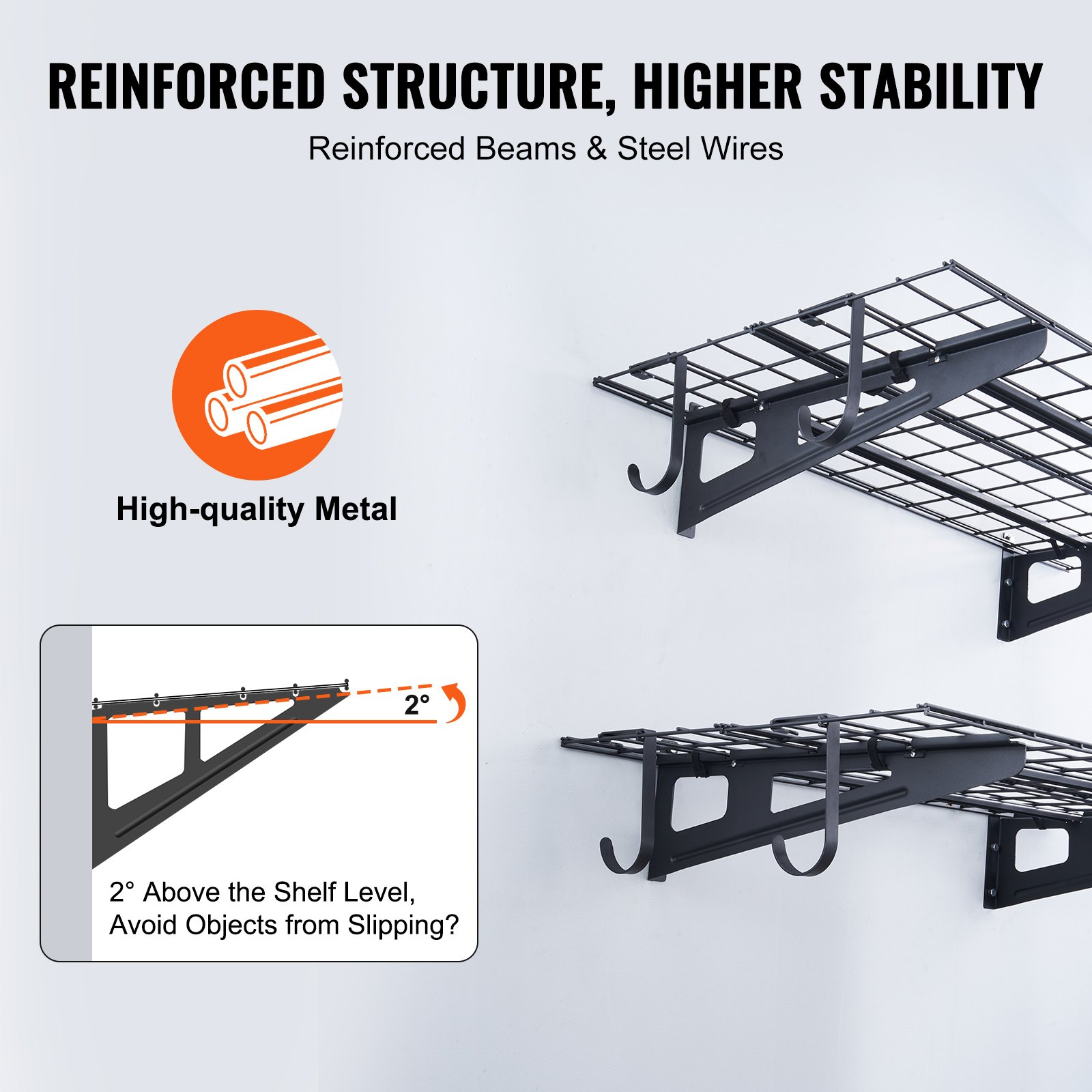 VEVOR Garage Storage Shelving, 2 Pack, 4 x 2 ft Heavy Duty Garage Shelves Wall M