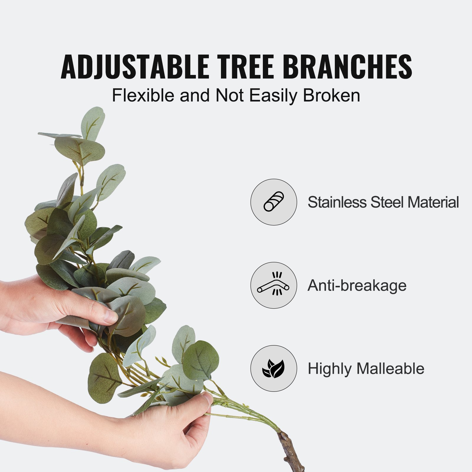 6 FT Artificial Eucalyptus Tree, Lifelike Faux Plant for Indoor/Outdoor Décor - Picture 4 of 10