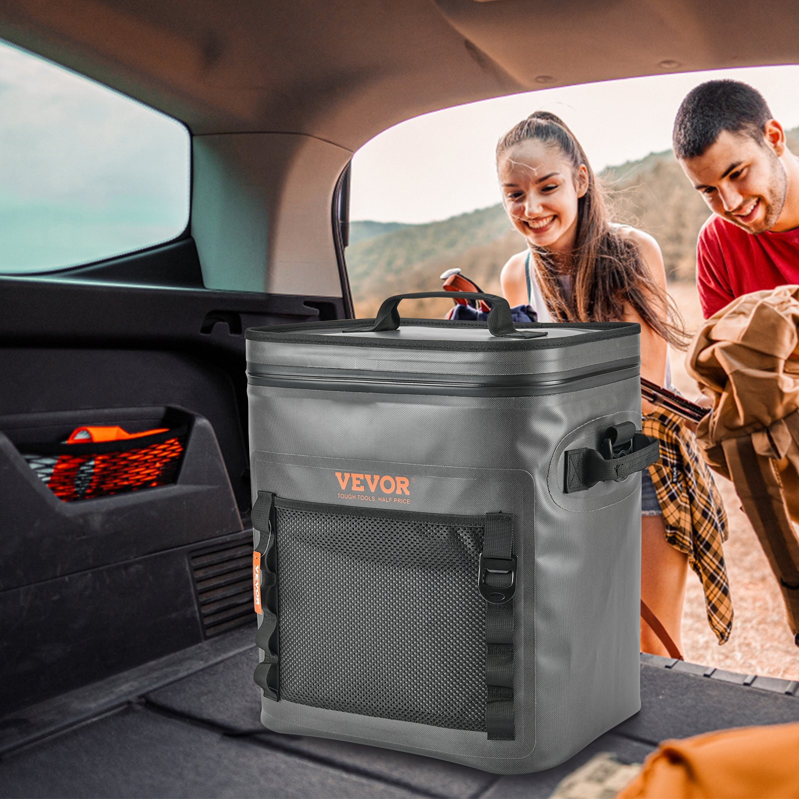 Soft Cooler Bag, 30 Cans Soft Sided Cooler Bag Leakproof with Zipper, Travel - Picture 7 of 10