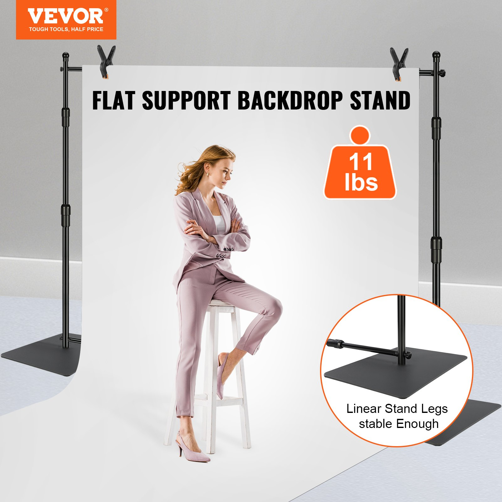 10ft x 10ft Pipe and Drape Kit - Heavy Duty Backdrop Stand with Carbon Steel Bas - Picture 2 of 12