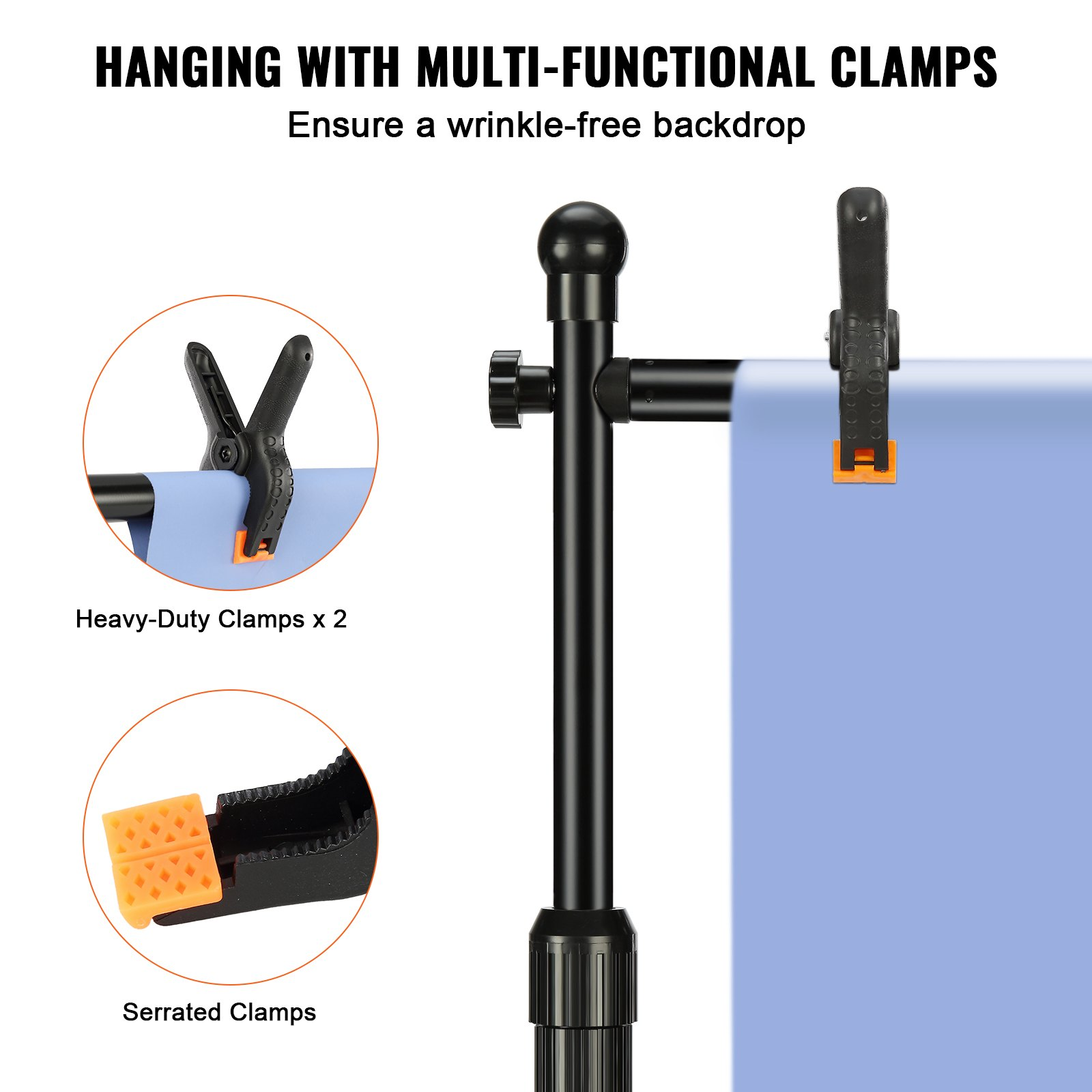 10ft x 10ft Pipe and Drape Kit - Heavy Duty Backdrop Stand with Carbon Steel Bas - Picture 5 of 12