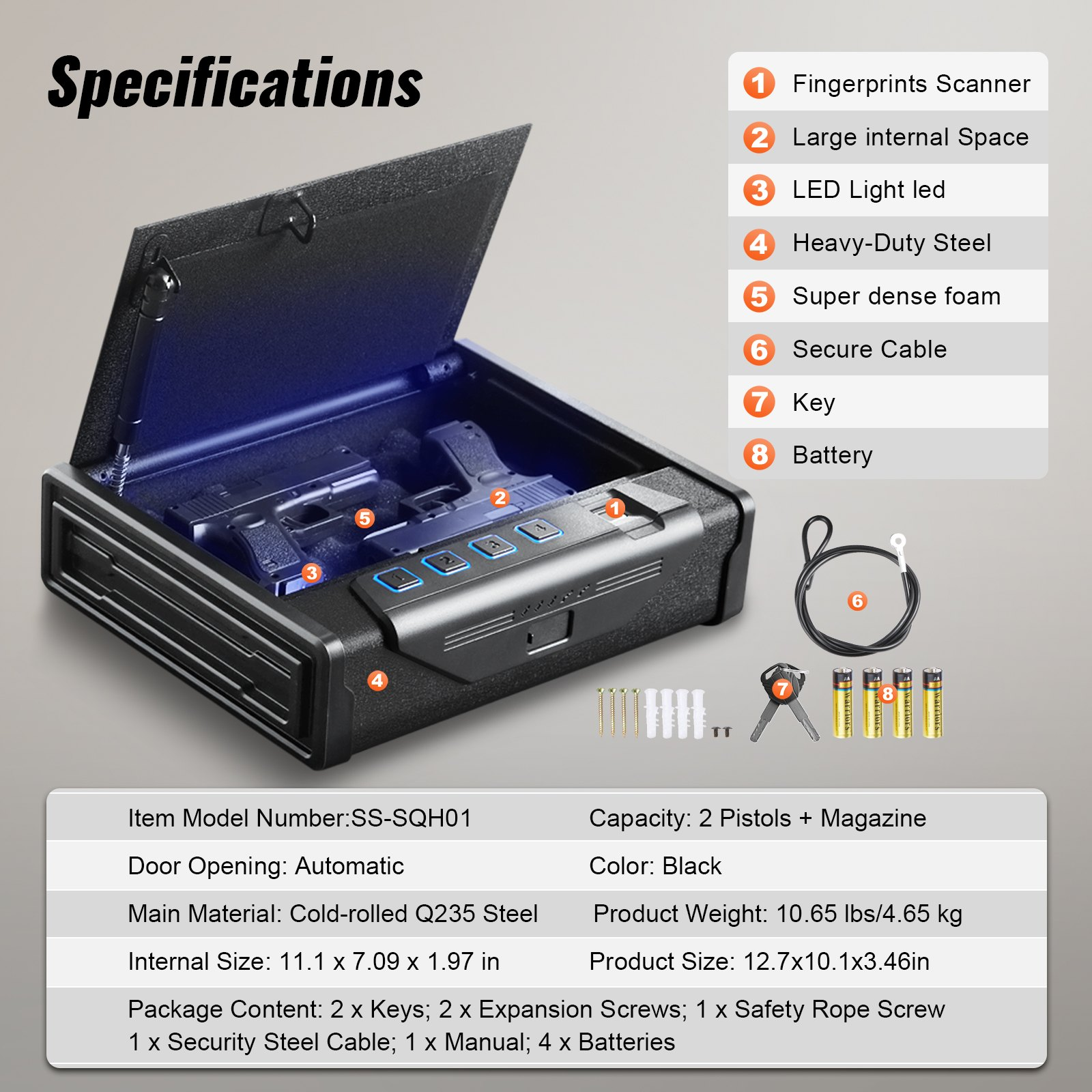 VEVOR Gun Safe for Pistols, Car