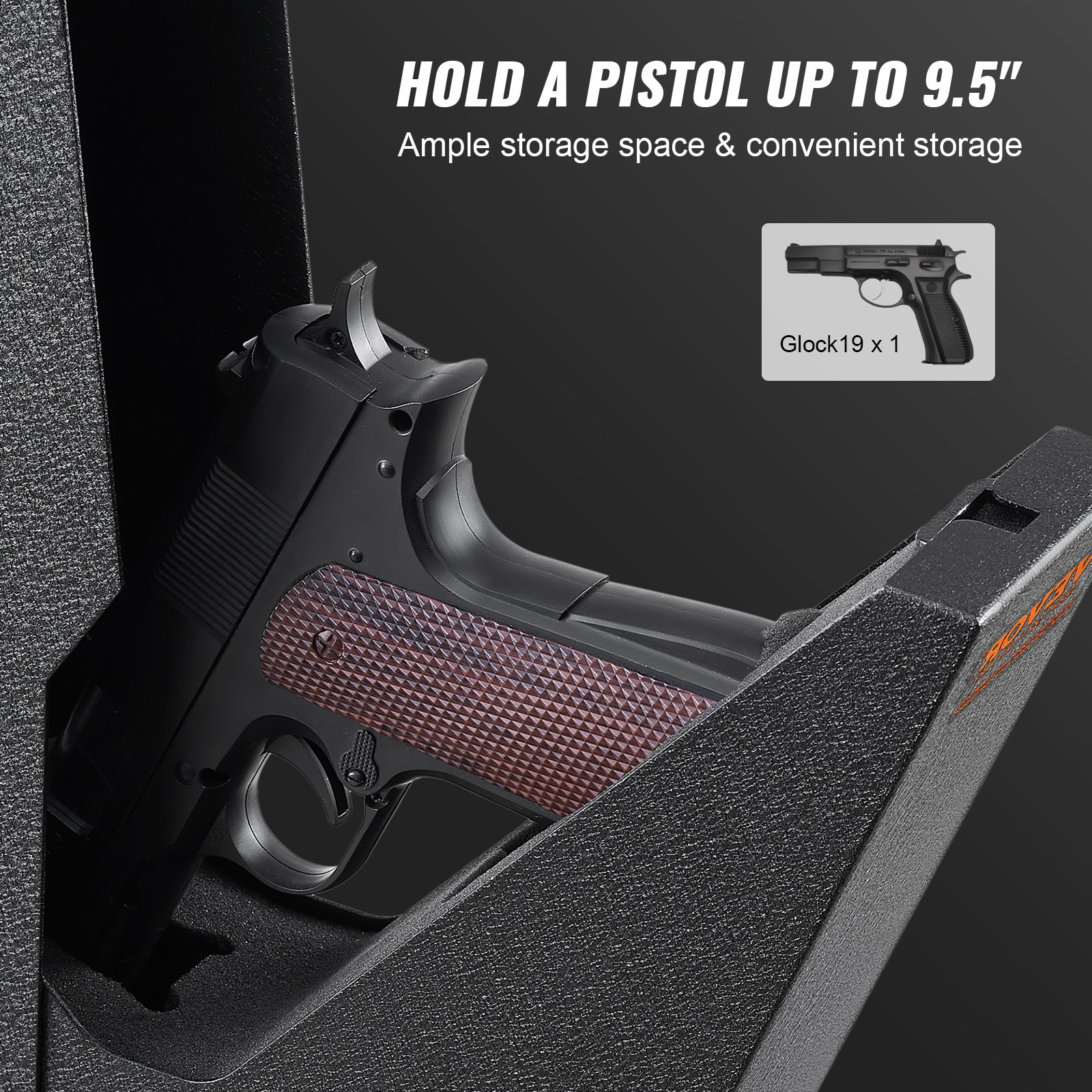 Mounted Gun Safe for Pistols, Wall