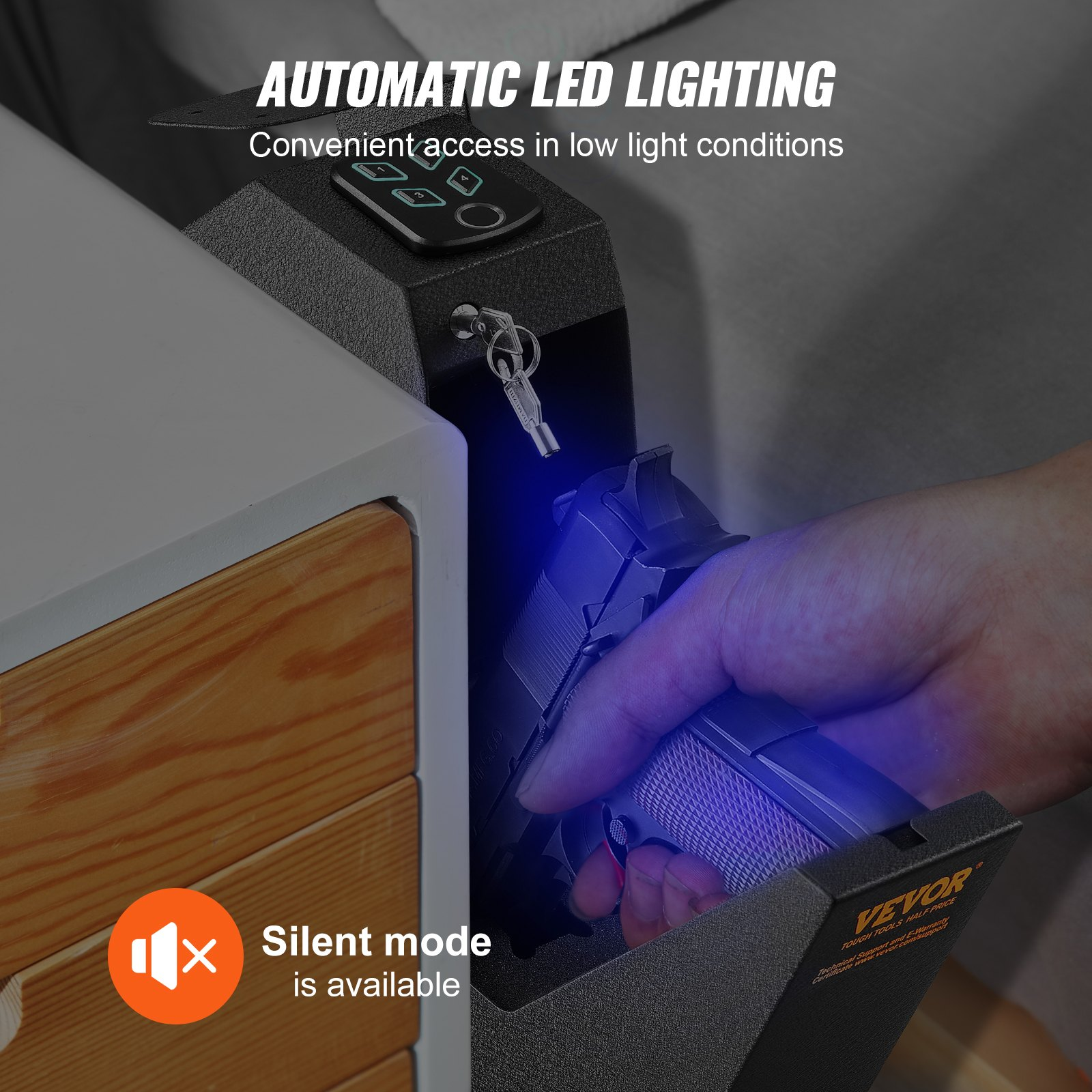 Mounted Gun Safe for Pistols, Wall