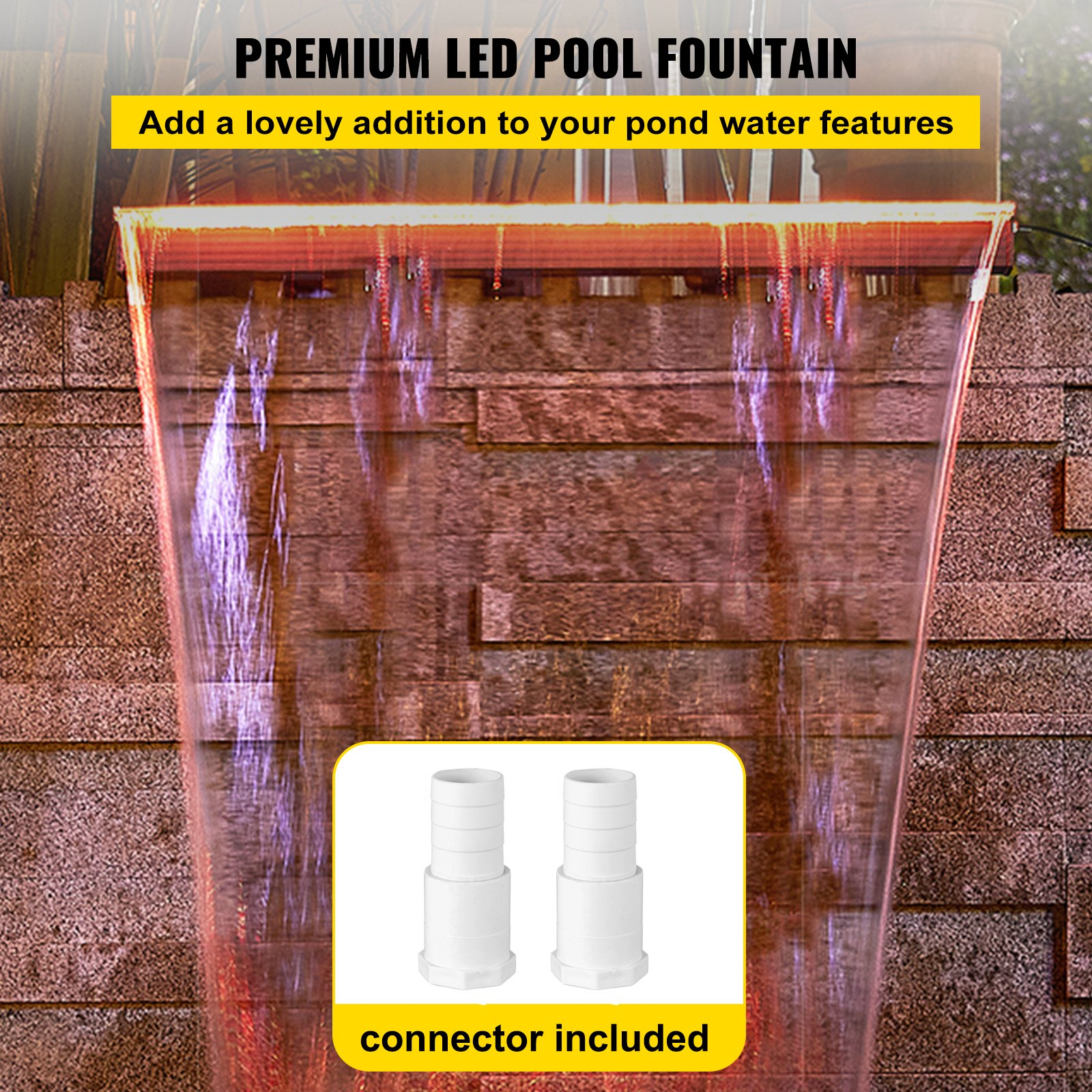 Fountain Spillway 23.6x3.2x8.1 Inch, Square