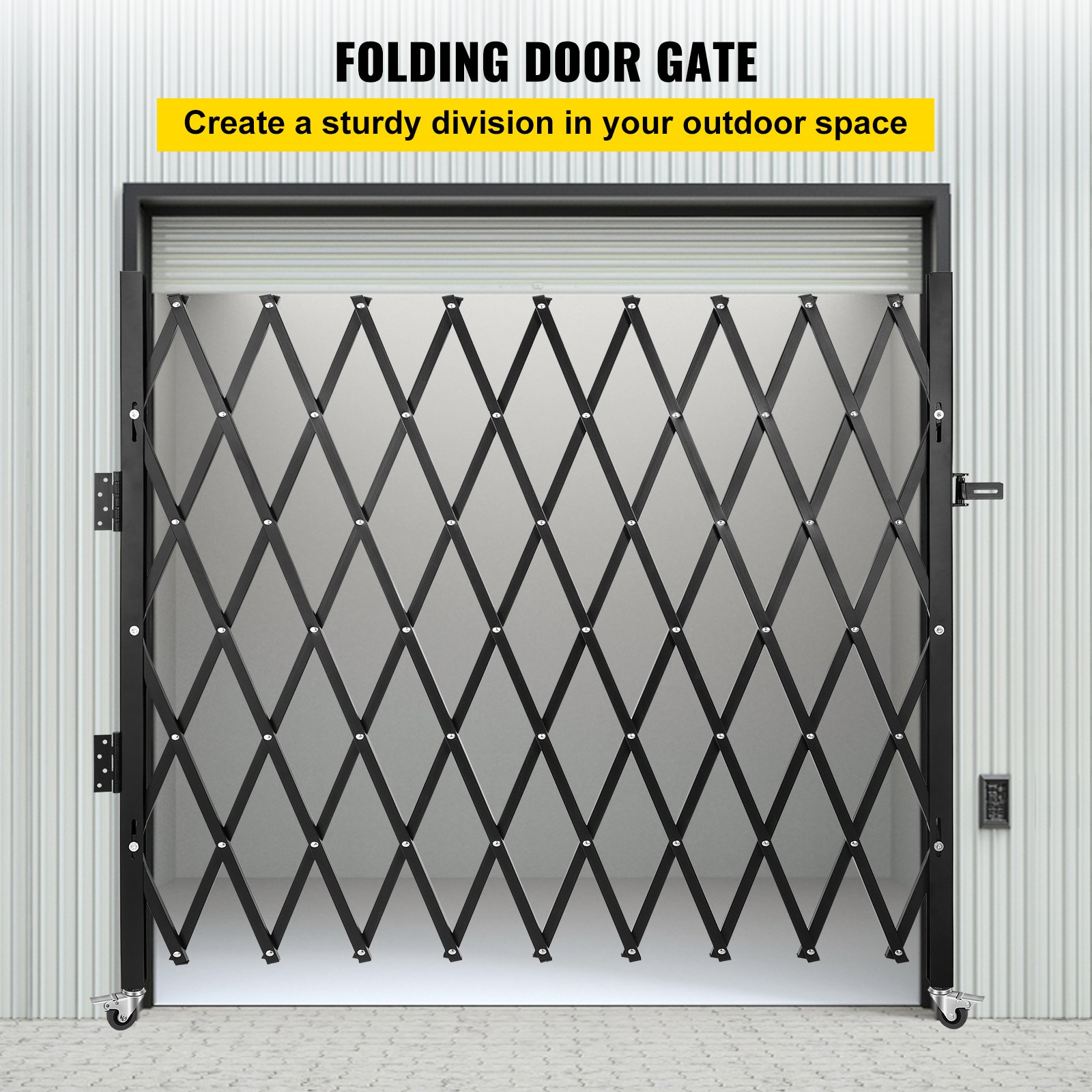 Single Folding Security Gate, Scissor Gate/Door with Padlock