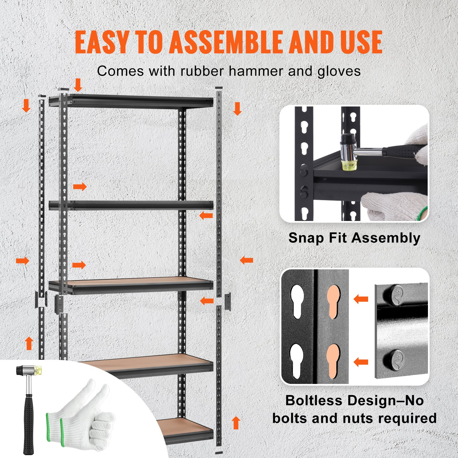 VEVOR Storage Shelving Unit - 5-Tier Adjustable Heavy Duty Garage Shelves Metal